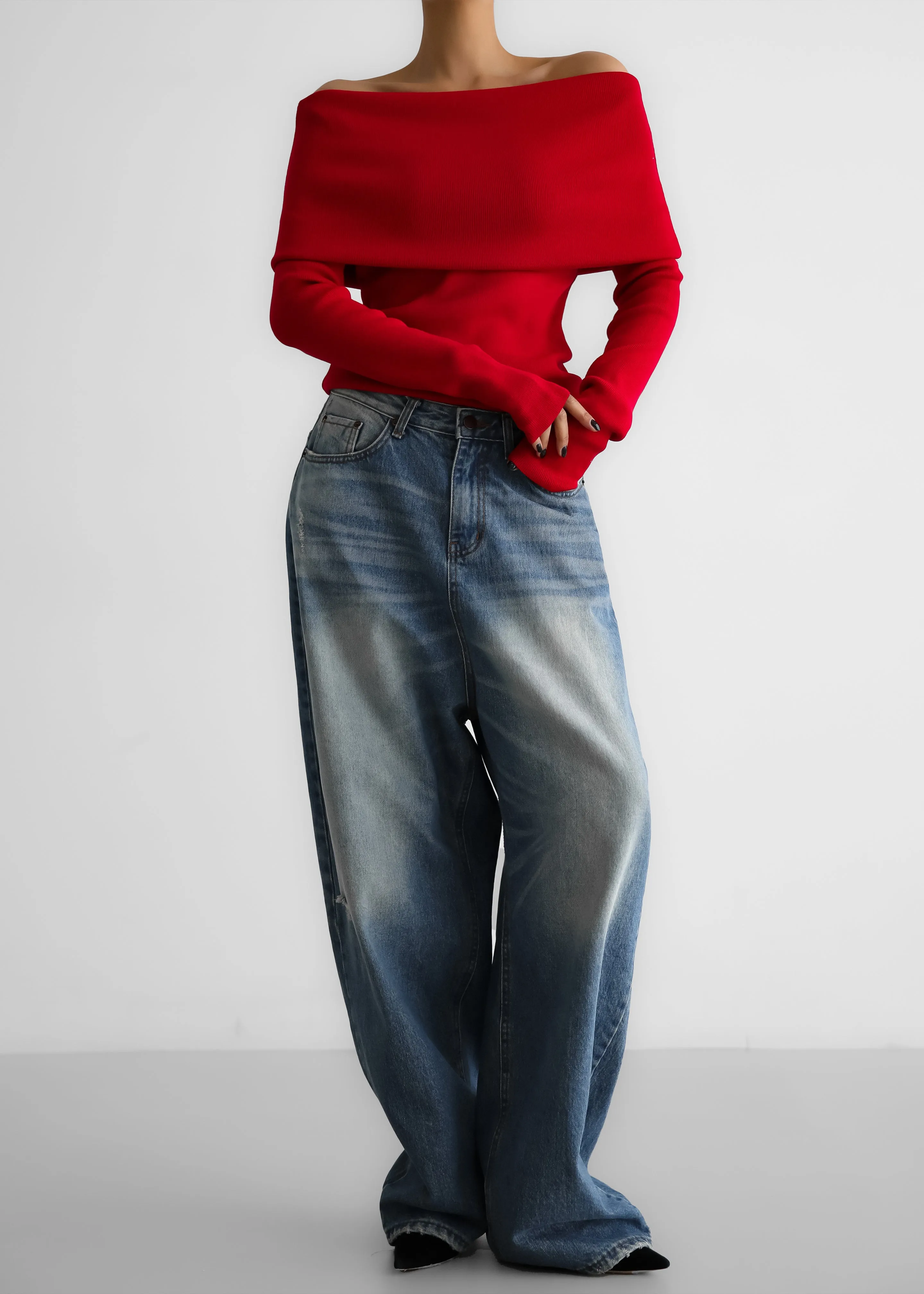 Lizzie Off The Shoulder Top - Red sold by Frankie Shop product image thumbnail 5