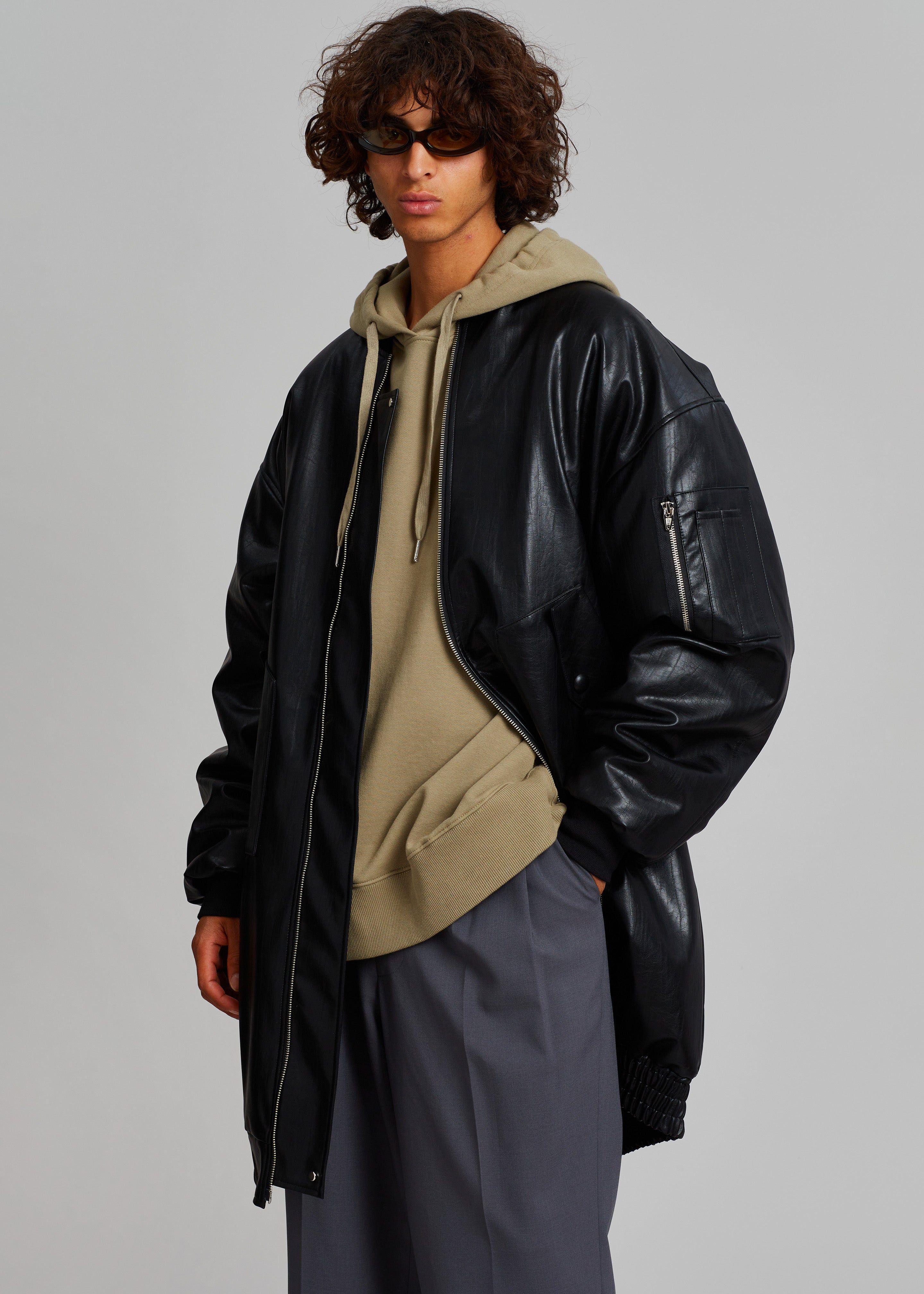 Jesse Long Faux Leather Bomber - Black sold by Frankie Shop product image thumbnail 10