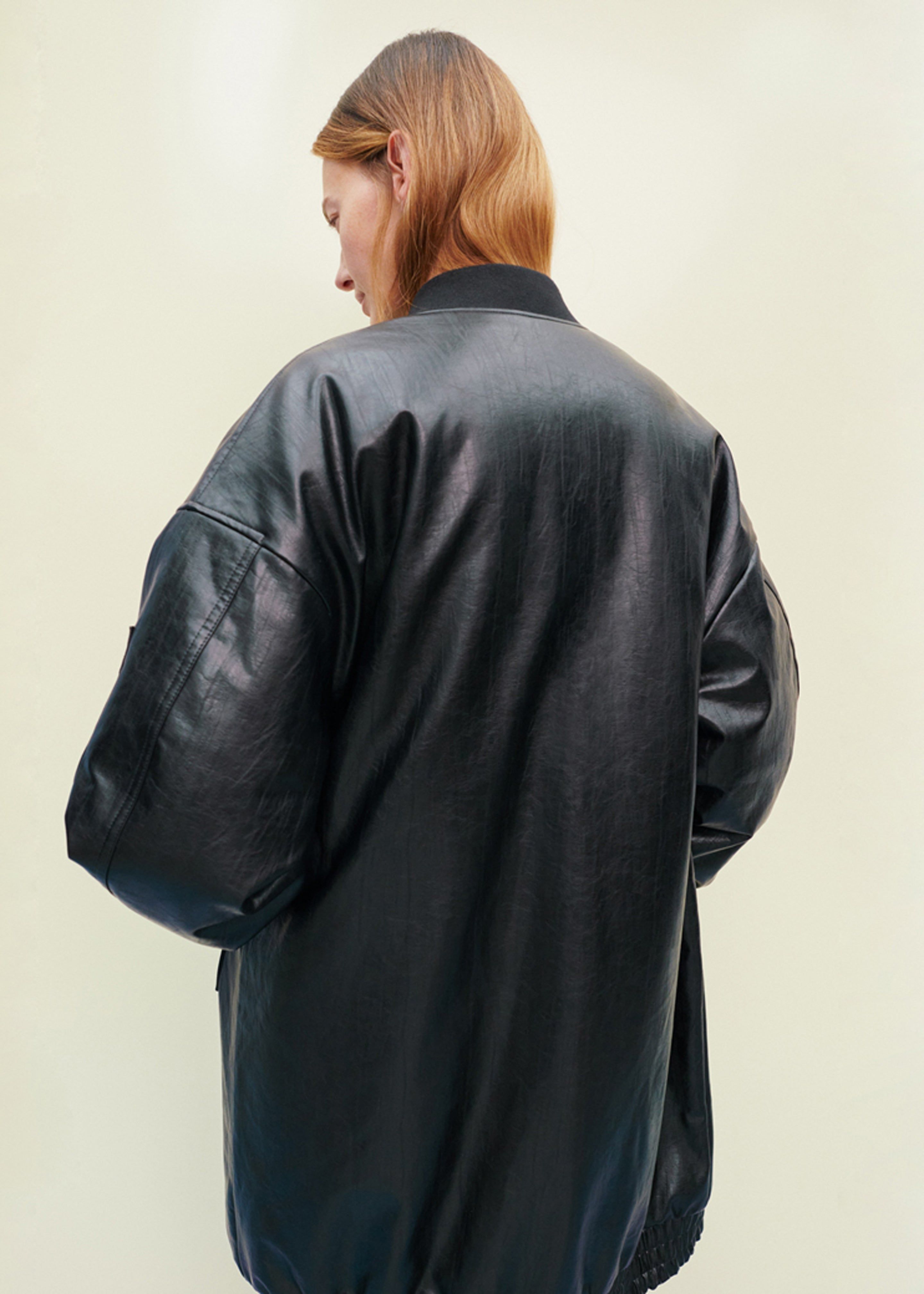 Jesse Long Faux Leather Bomber - Black sold by Frankie Shop product image thumbnail 15