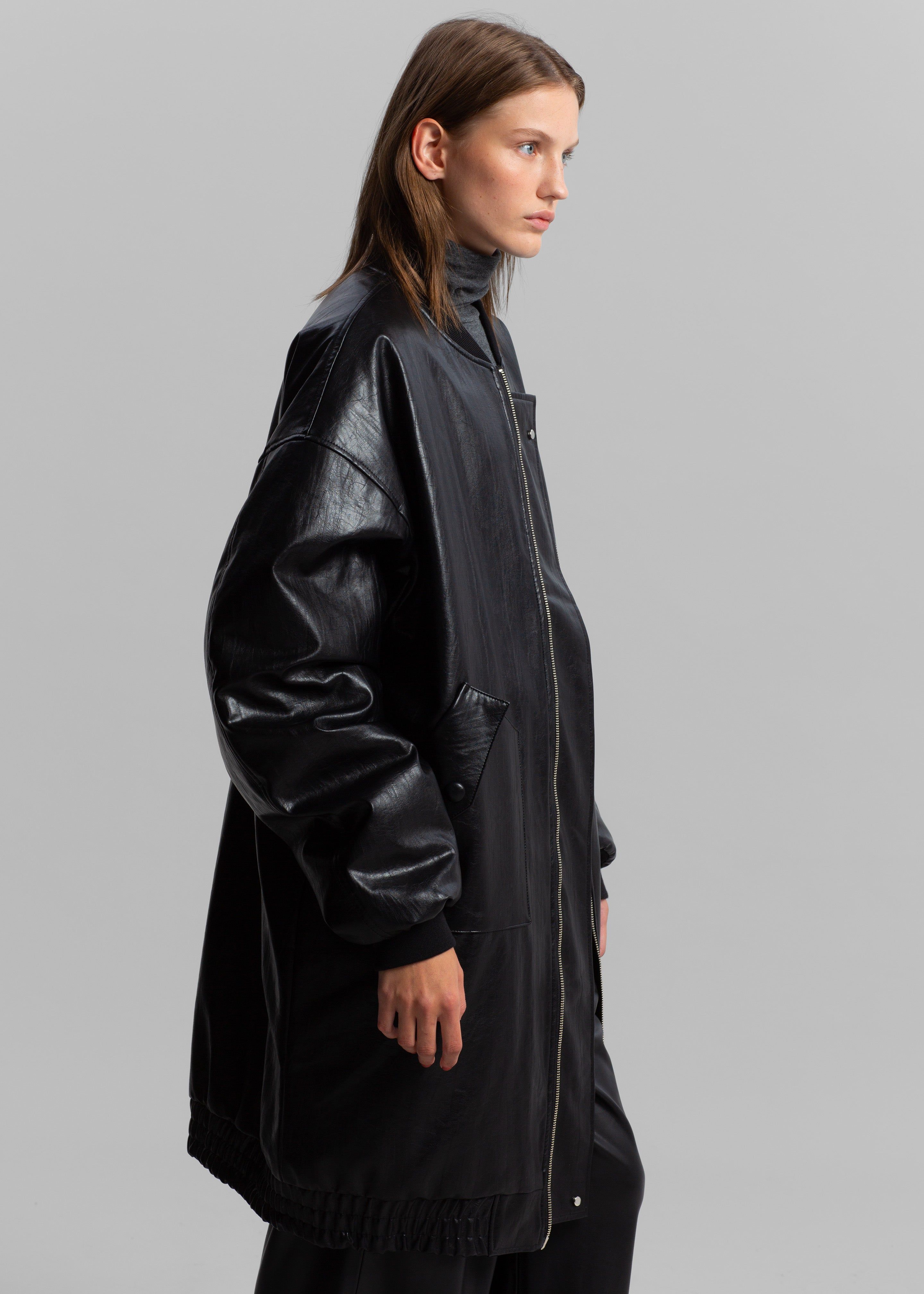 Jesse Long Faux Leather Bomber - Black sold by Frankie Shop product image thumbnail 4