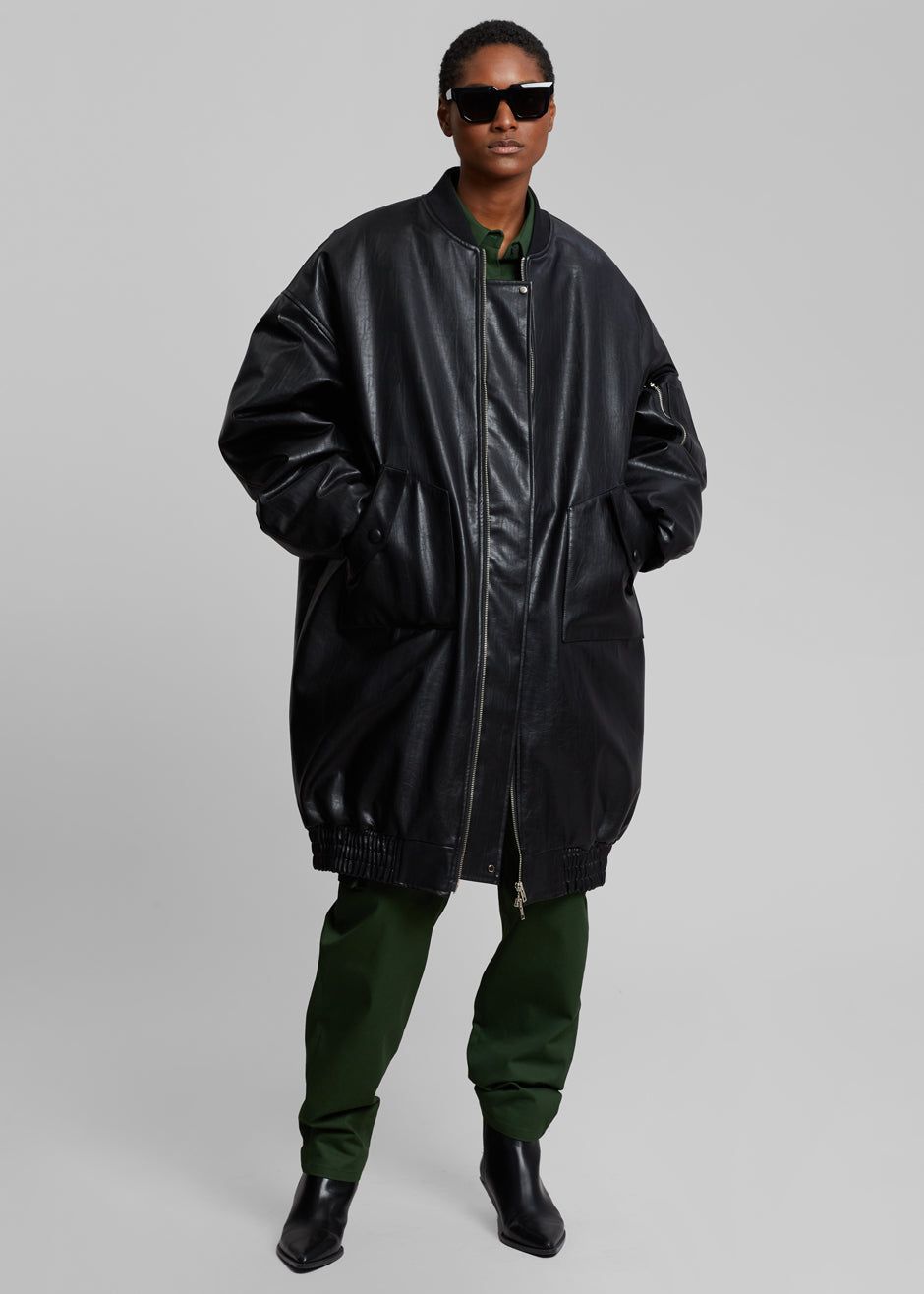 Jesse Long Faux Leather Bomber - Black sold by Frankie Shop product image thumbnail 8