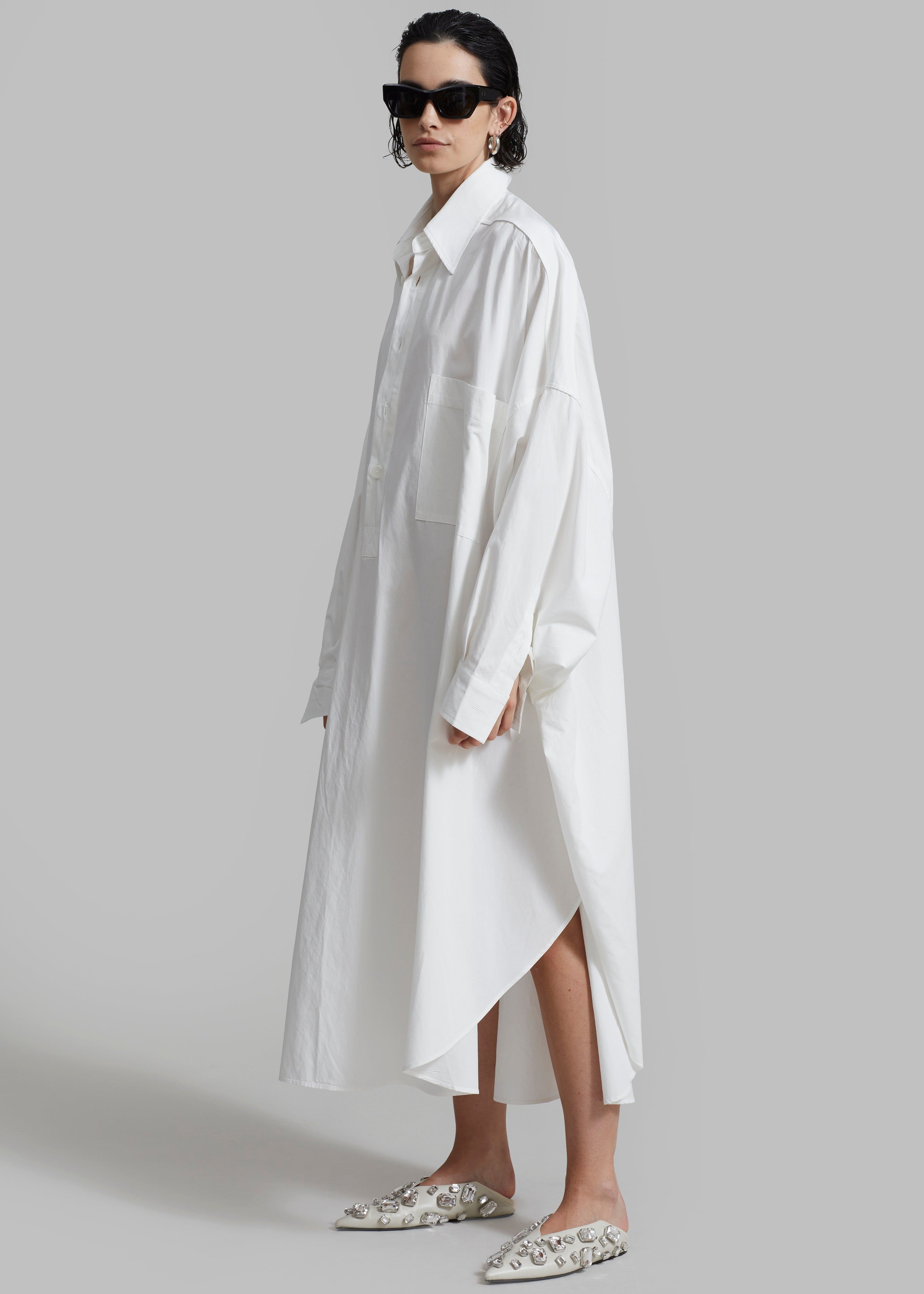 Annalise Shirt Dress - White sold by Frankie Shop product image thumbnail 3