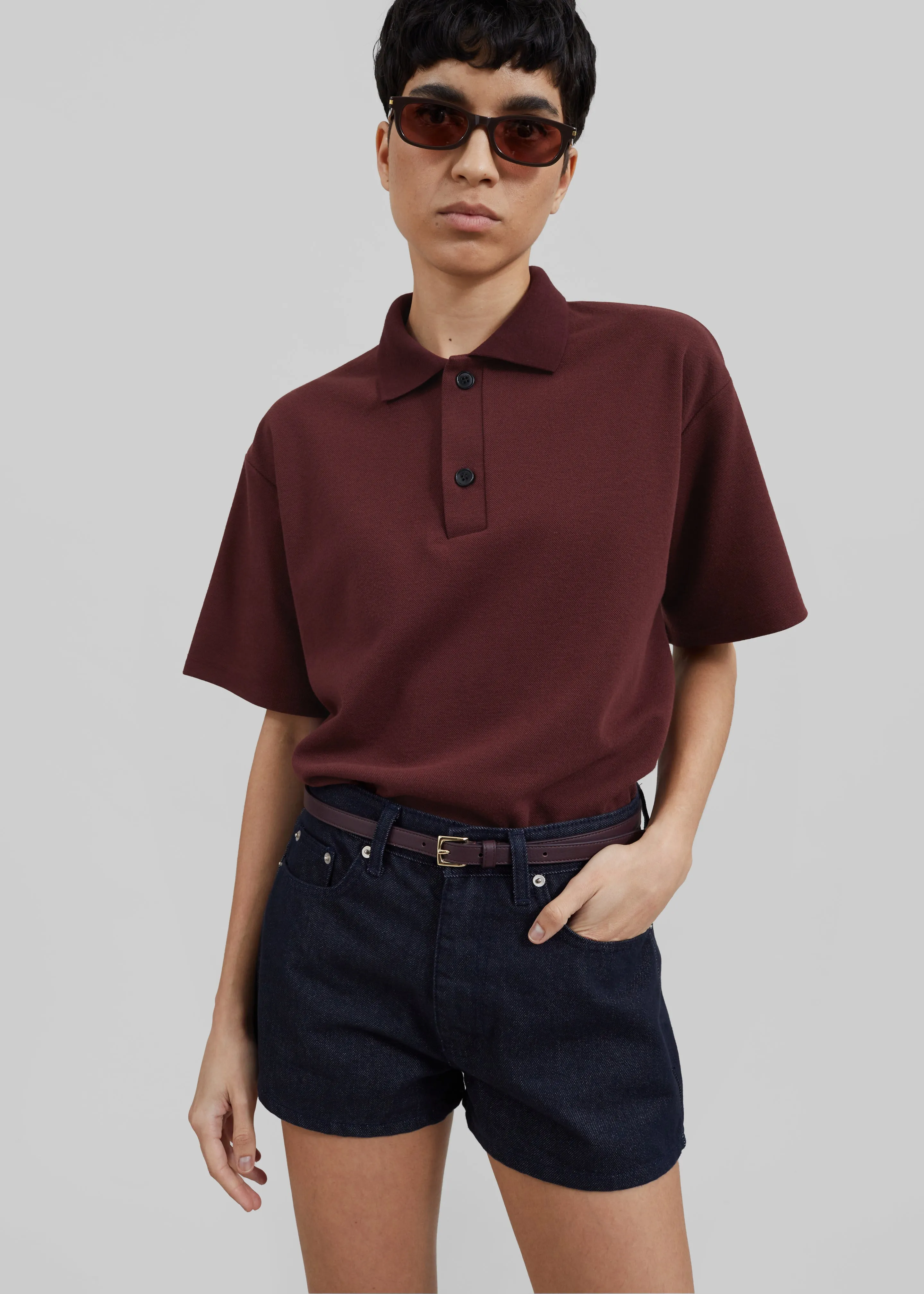 Dianne Polo Shirt - Burgundy sold by Frankie Shop product image thumbnail 2