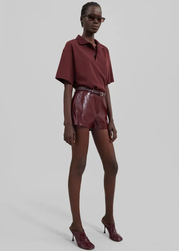 Dianne Polo Shirt - Burgundy sold by Frankie Shop