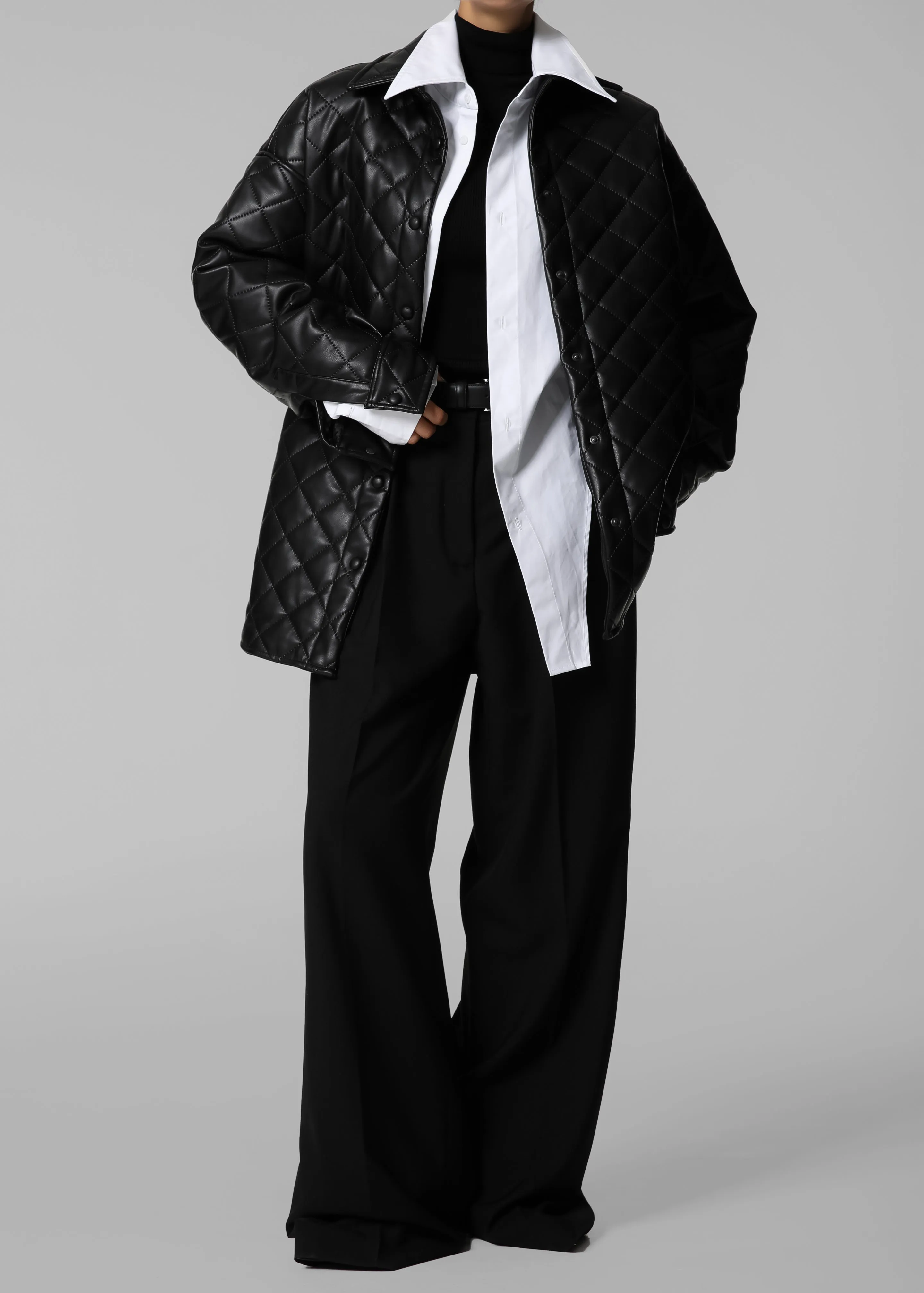 Zak Padded Quilted Shirt Jacket - Black sold by Frankie Shop product image thumbnail 4