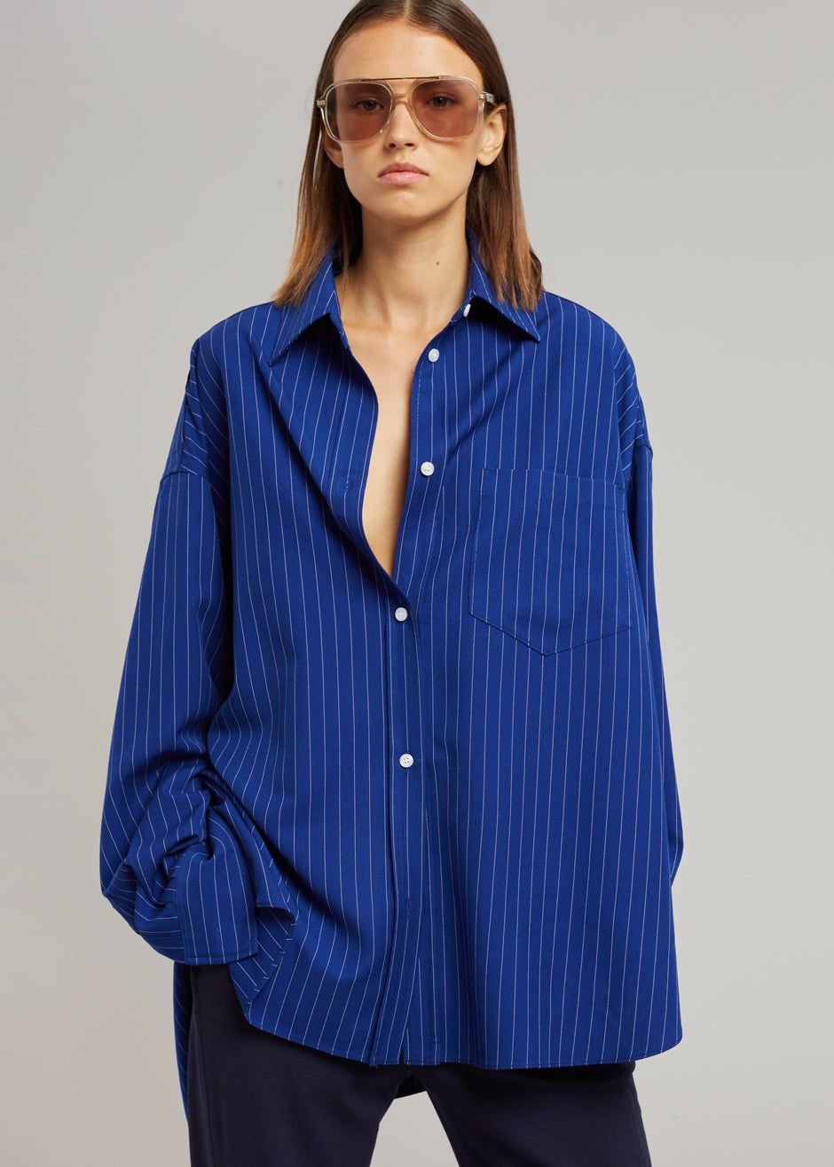Georgia Fluid Stripe Shirt - Deep Blue sold by Frankie Shop product image thumbnail 3