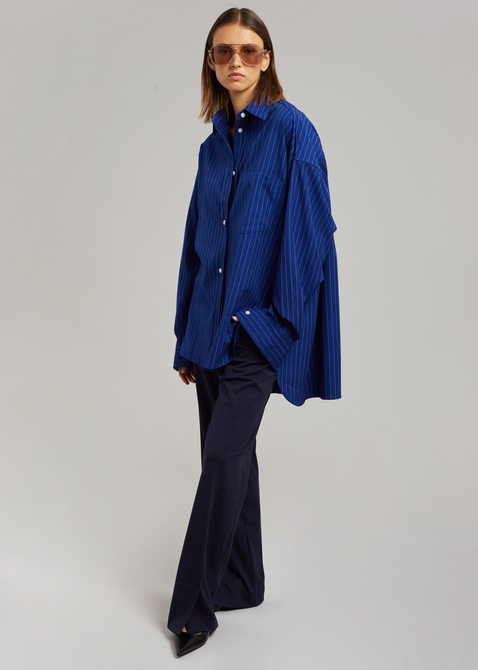 Georgia Fluid Stripe Shirt - Deep Blue sold by Frankie Shop