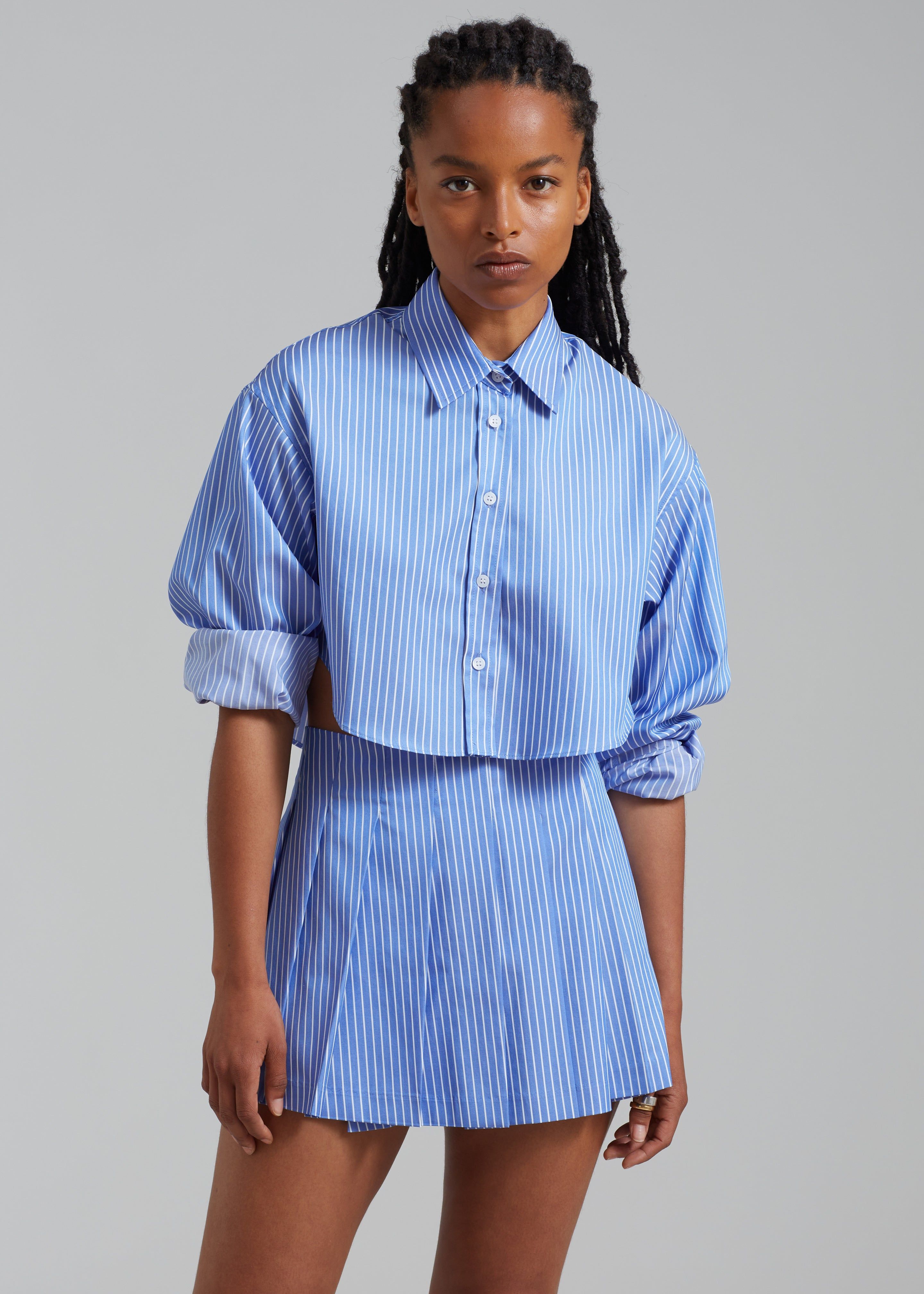 Steffi Cropped Shirt - White Stripe sold by Frankie Shop product image thumbnail 4