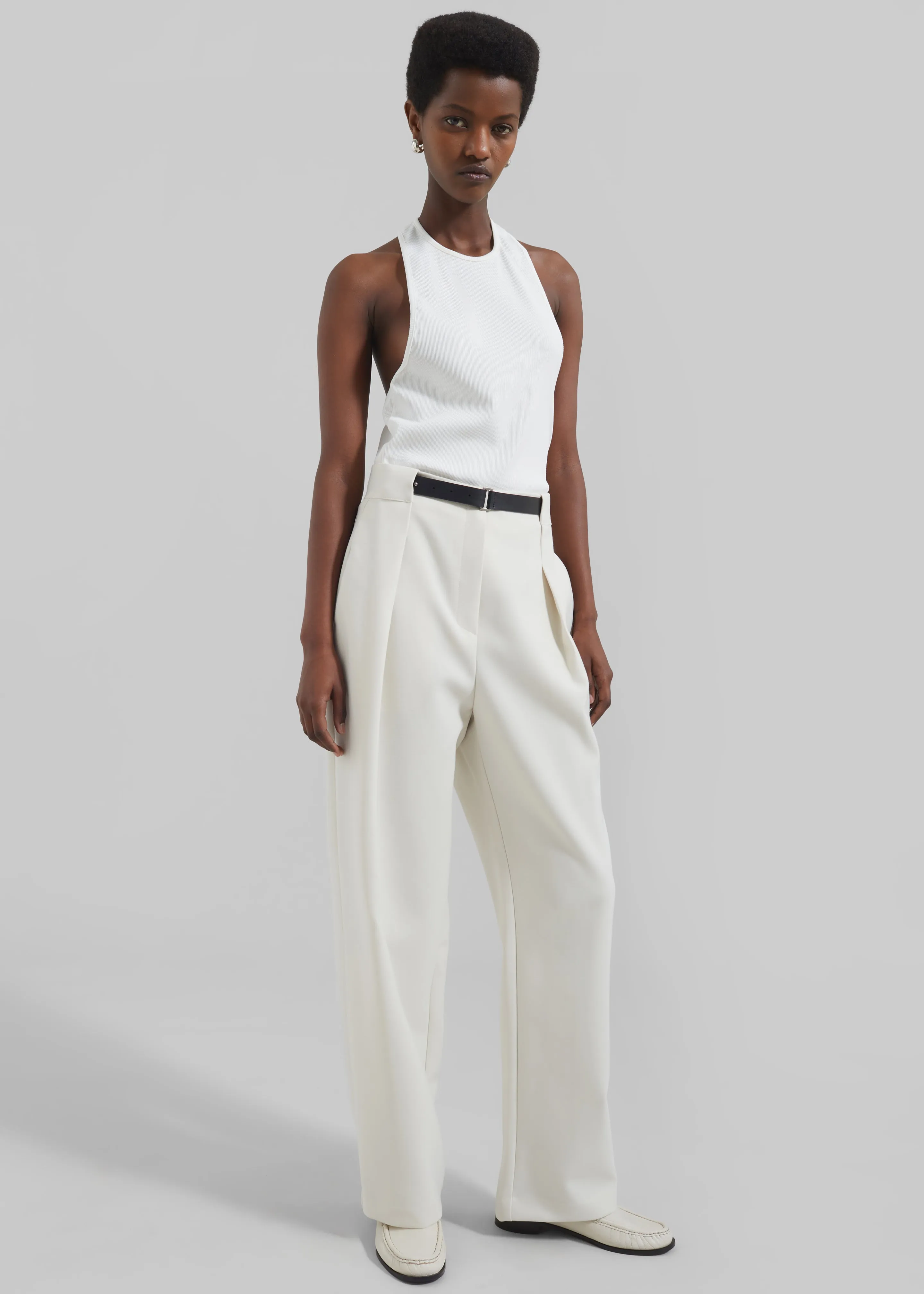 Corinne Belted Pants - Cream sold by Frankie Shop