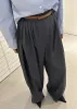 Nyla Pleated Pants - Charcoal sold by Frankie Shop