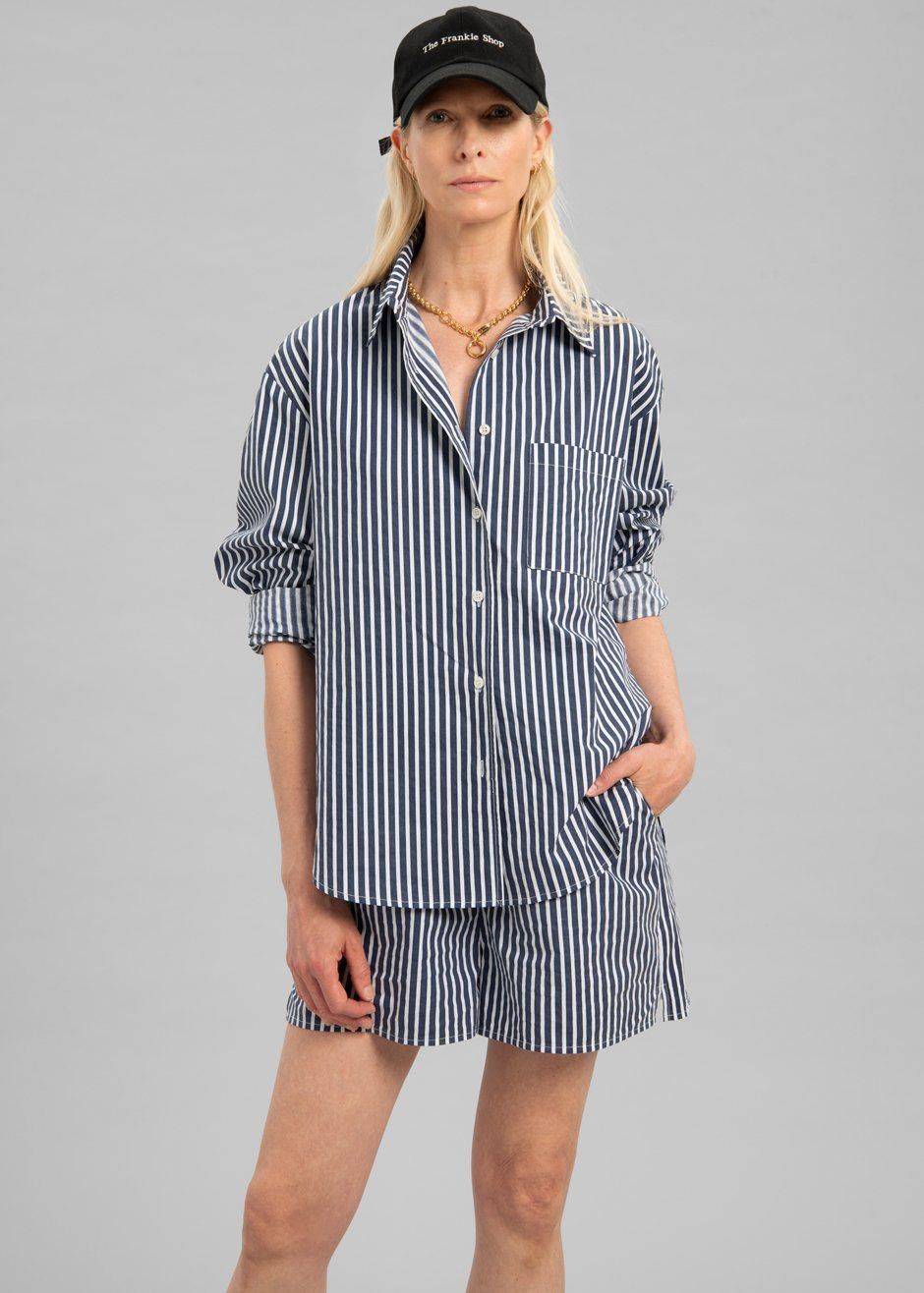 Lui Organic Cotton Shirt - Navy Stripe sold by Frankie Shop product image thumbnail 6