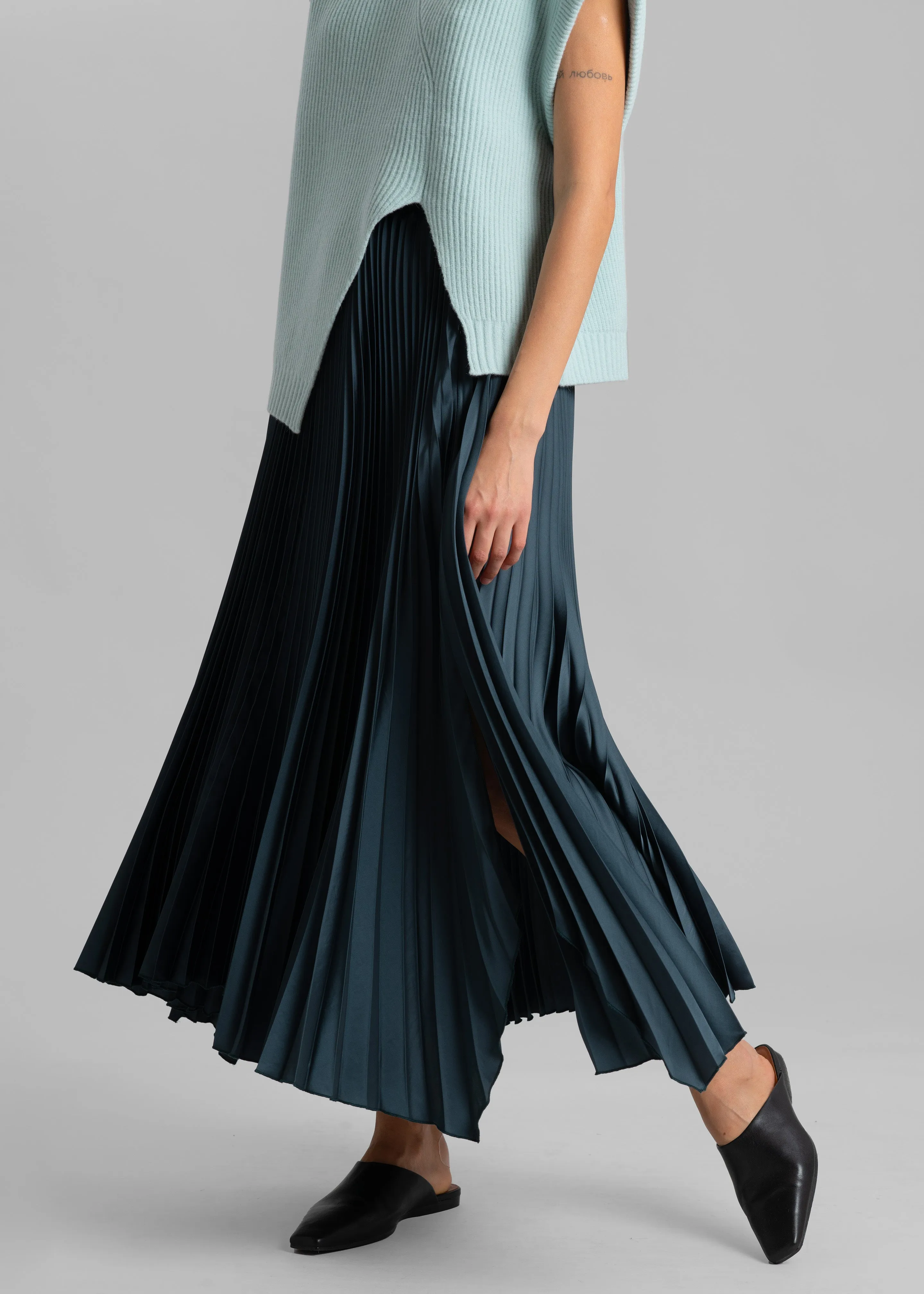 Debra Pleated Midi Skirt - Peacock sold by Frankie Shop product image thumbnail 3