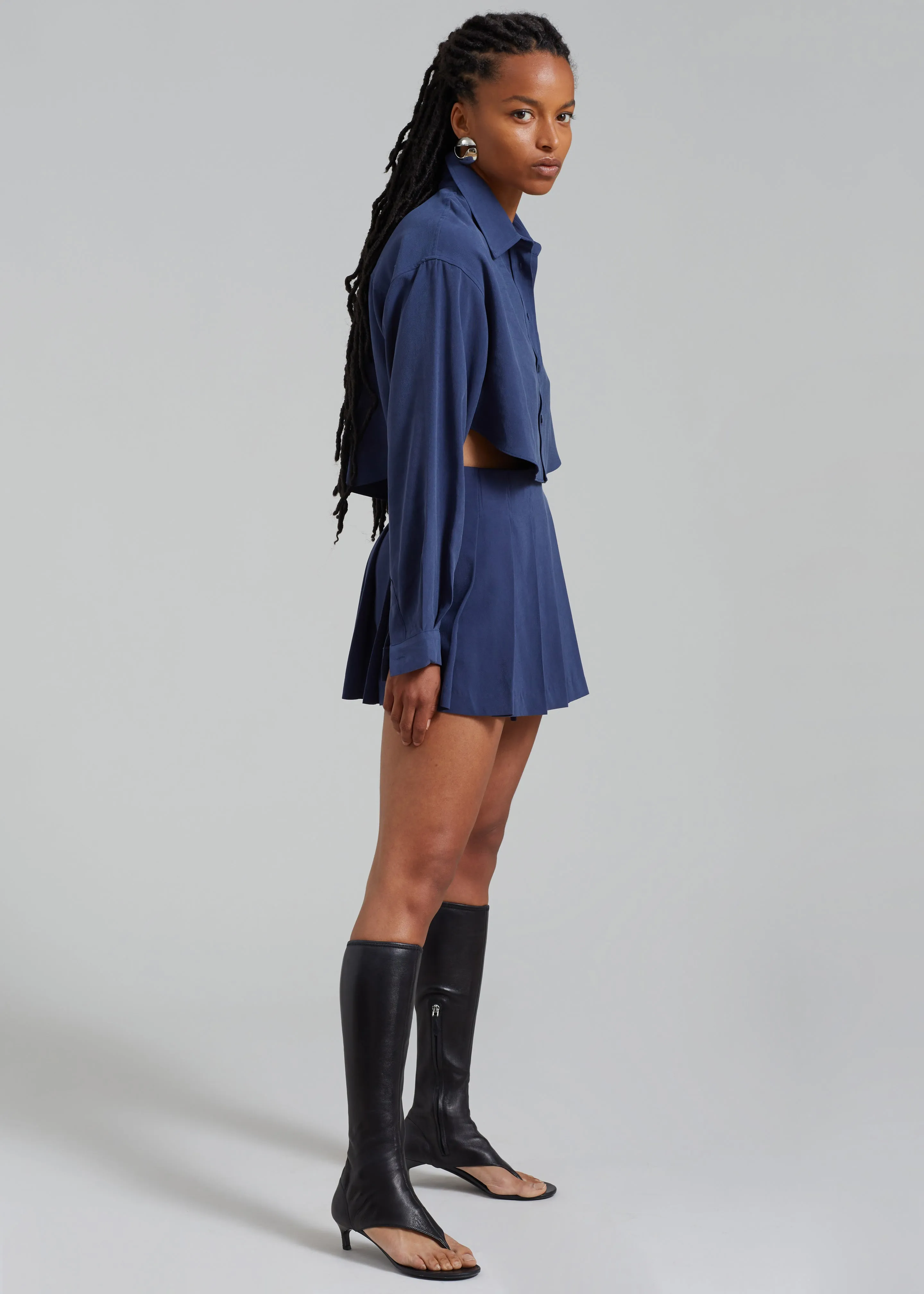Steffi Cropped Shirt - Navy sold by Frankie Shop product image thumbnail 2