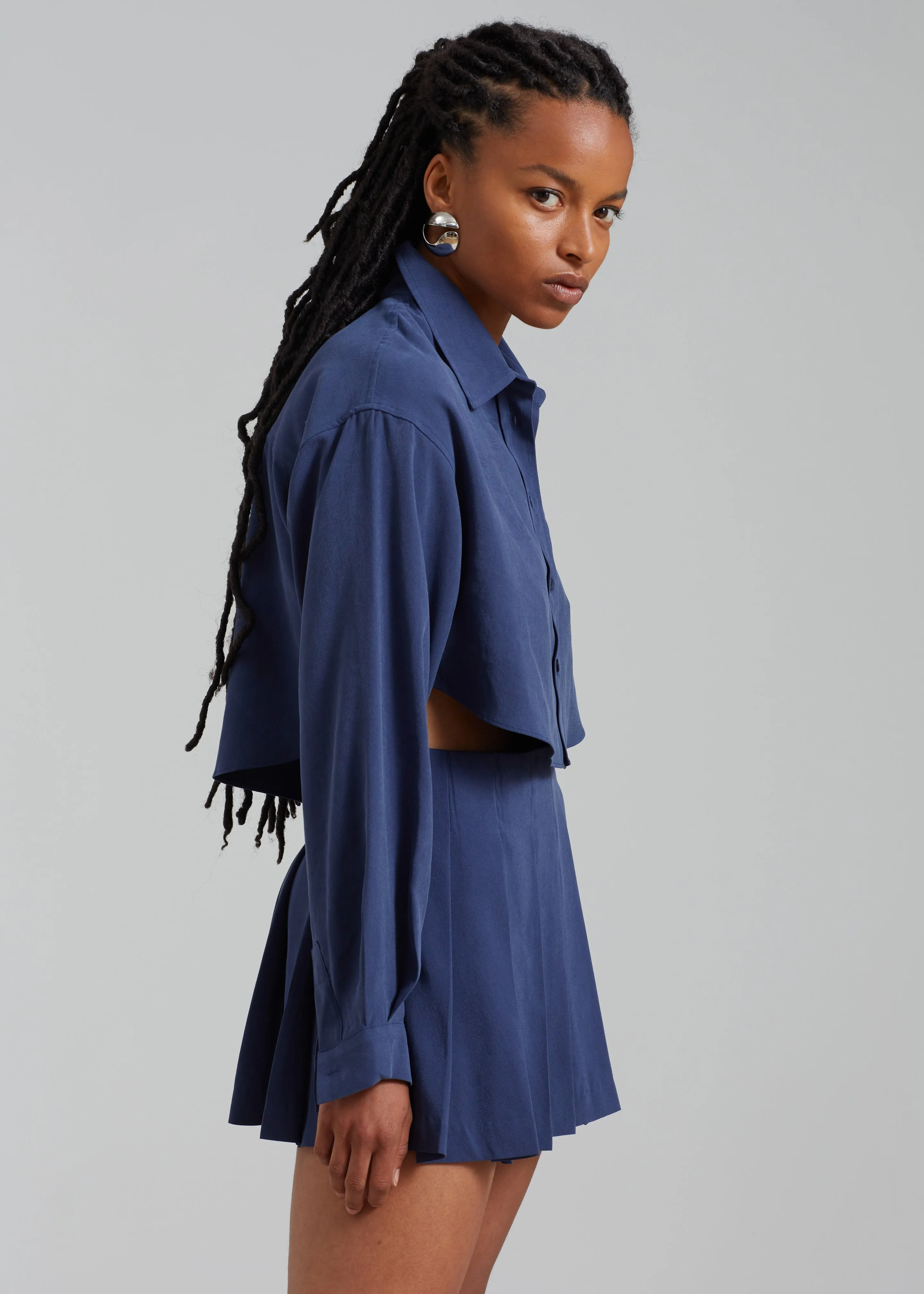 Steffi Cropped Shirt - Navy sold by Frankie Shop product image thumbnail 5