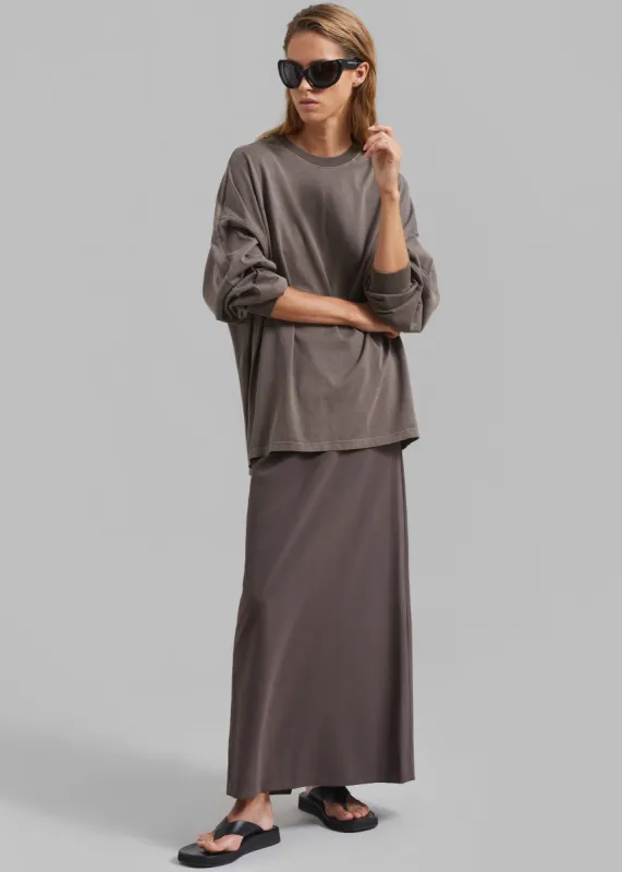 Collins Long Sleeve Tee - Brown made by Frankie Shop