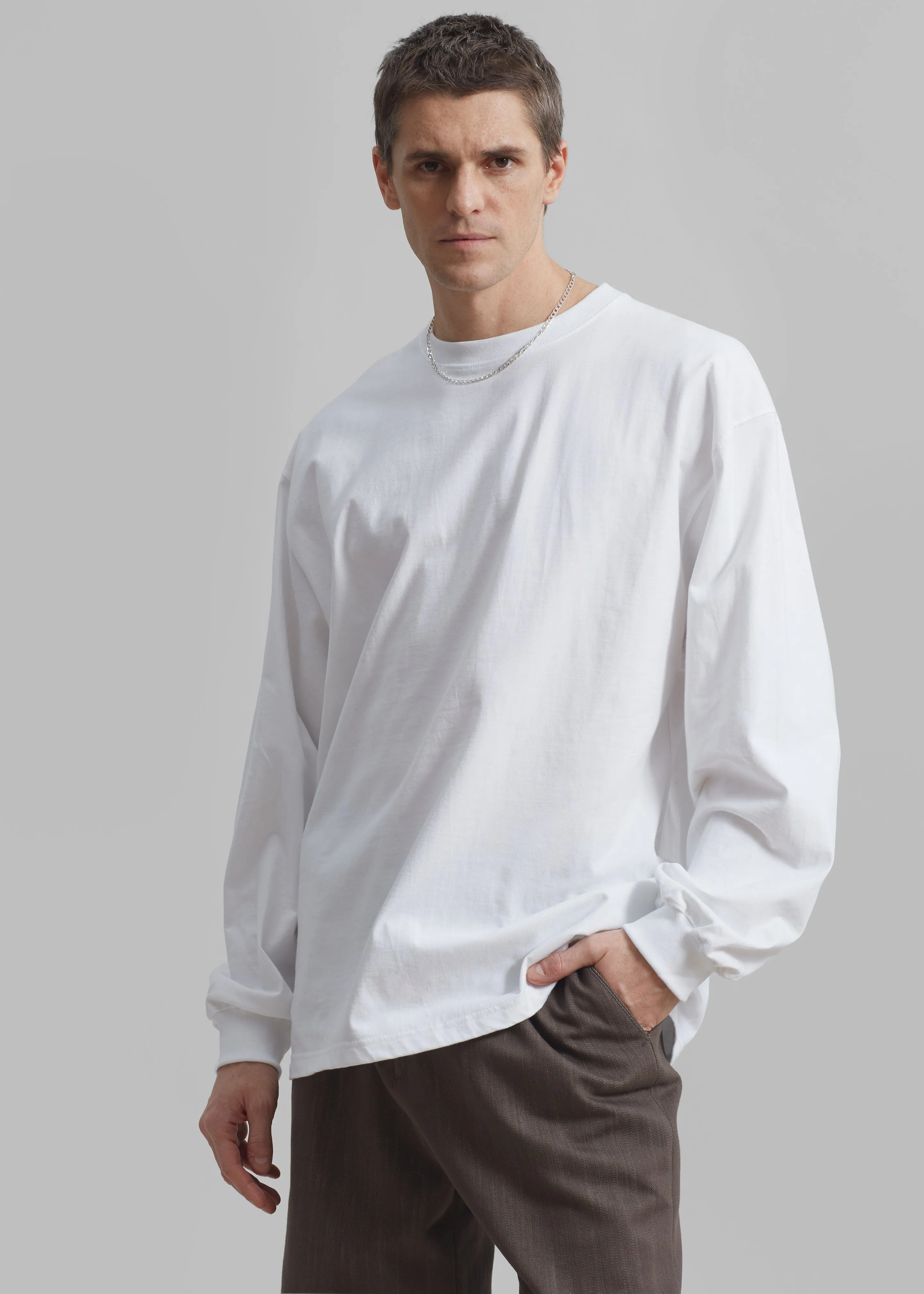 Christopher Long Sleeve Tee - White sold by Frankie Shop