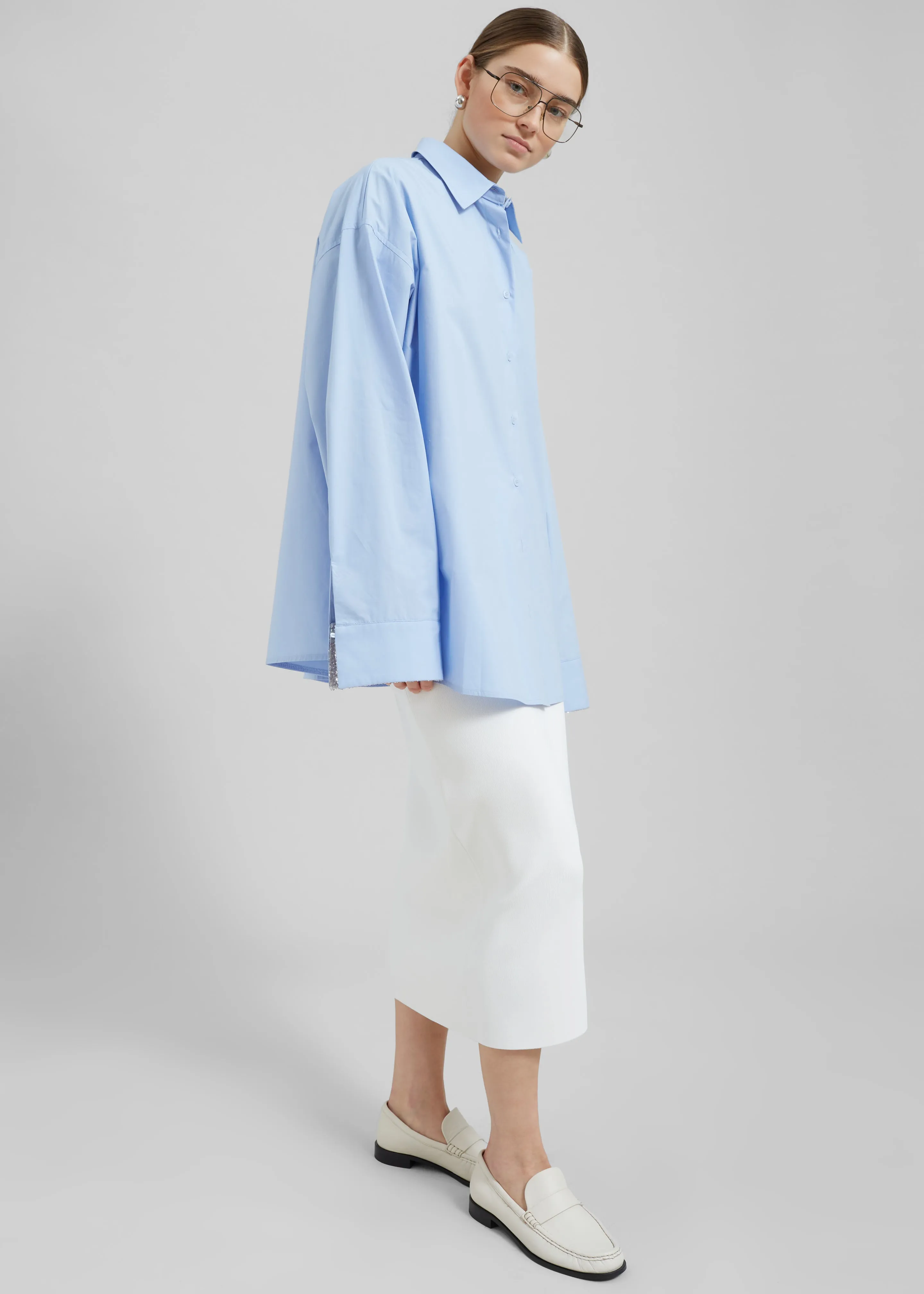Aniston Button Up Shirt - Sky sold by Frankie Shop product image thumbnail 4