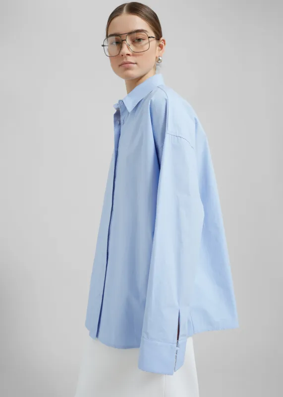 Aniston Button Up Shirt - Sky sold by Frankie Shop