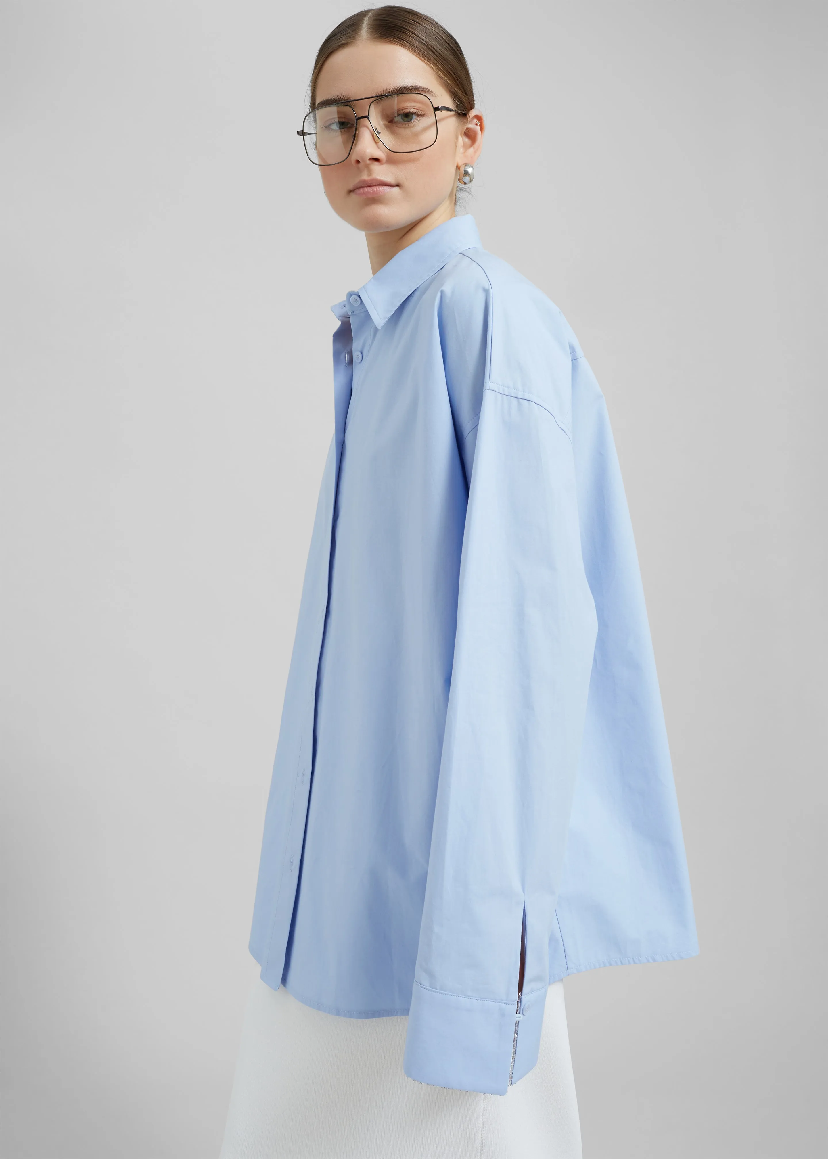 Aniston Button Up Shirt - Sky sold by Frankie Shop
