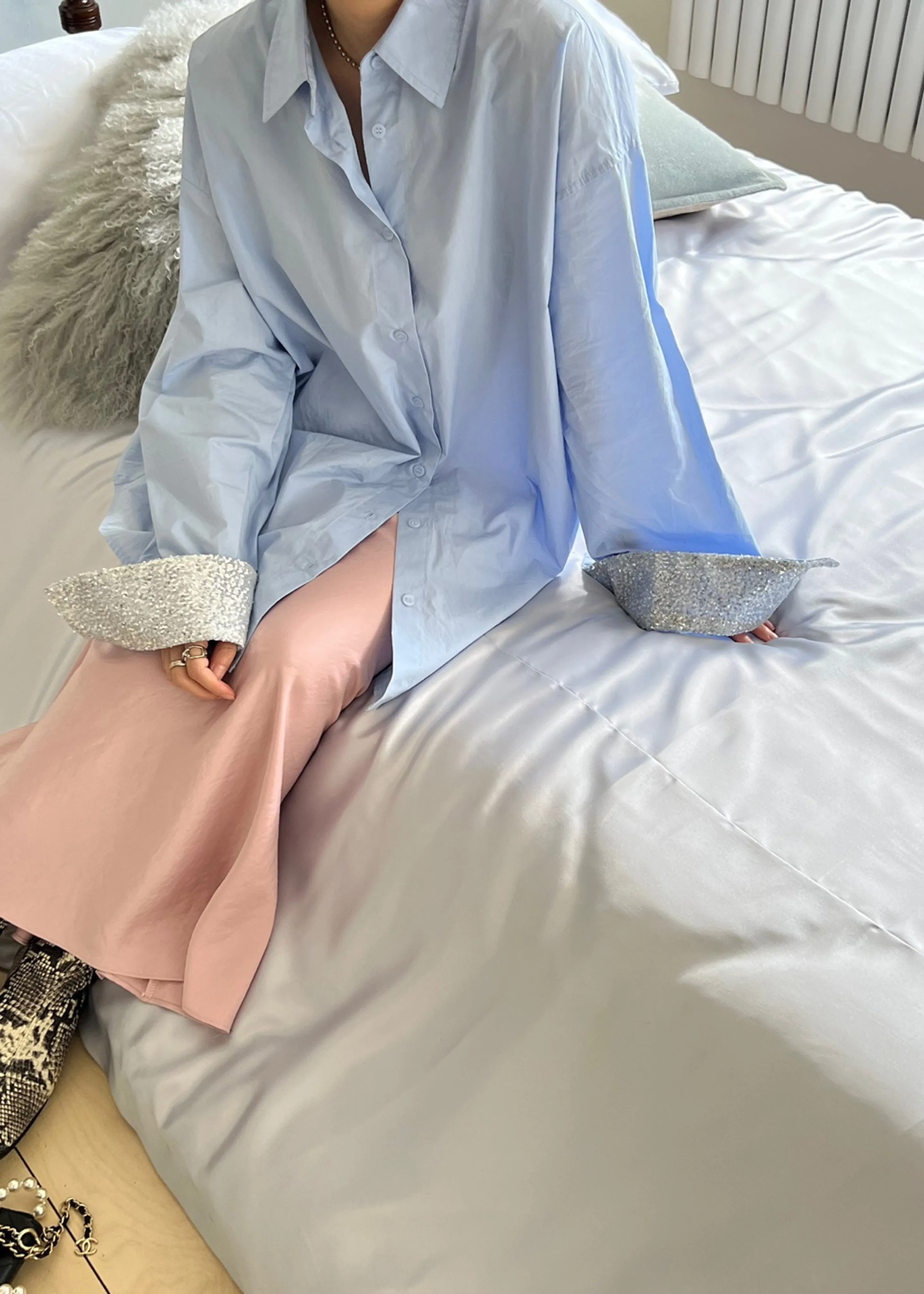 Aniston Button Up Shirt - Sky sold by Frankie Shop product image thumbnail 5