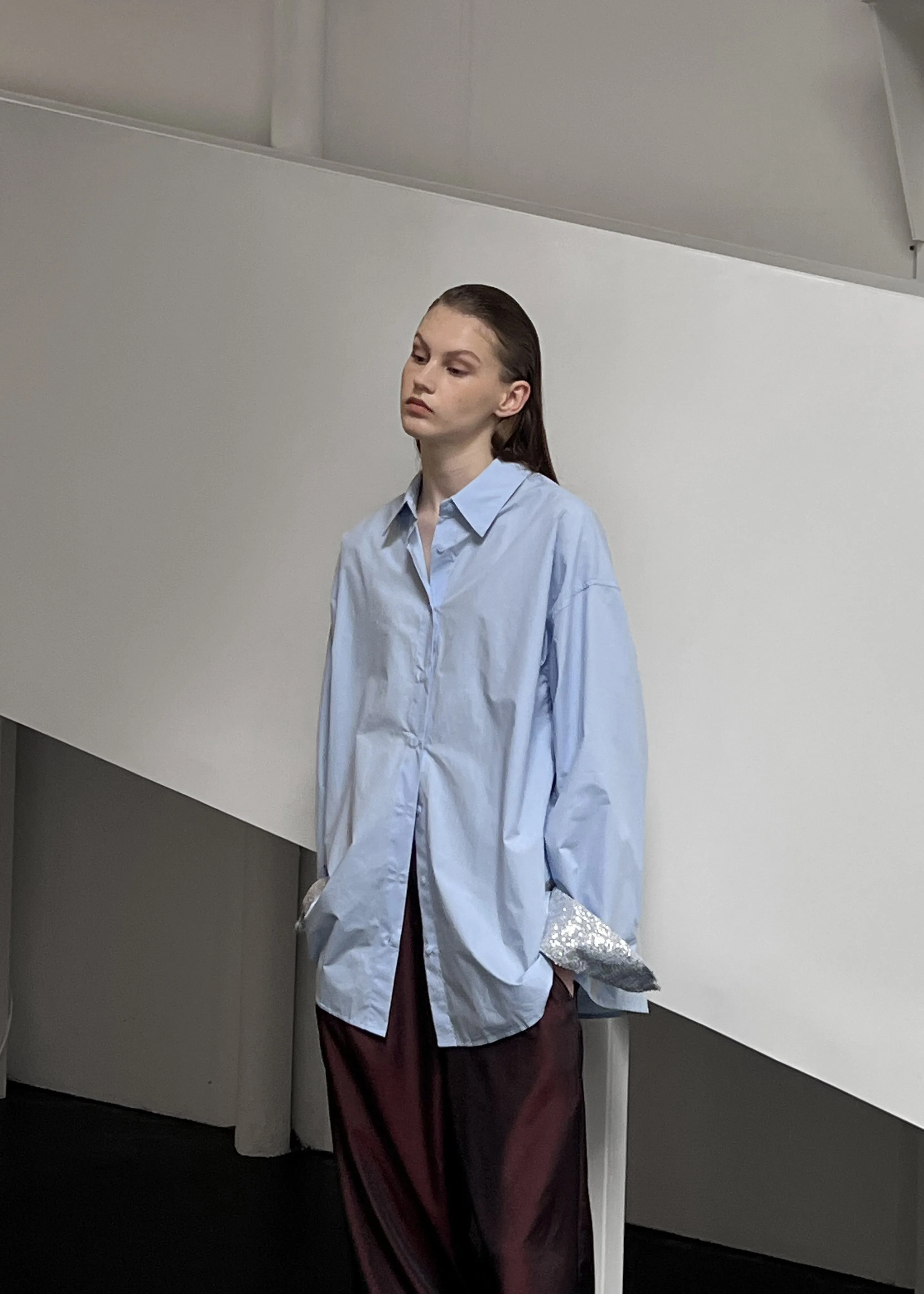 Aniston Button Up Shirt - Sky sold by Frankie Shop product image thumbnail 3