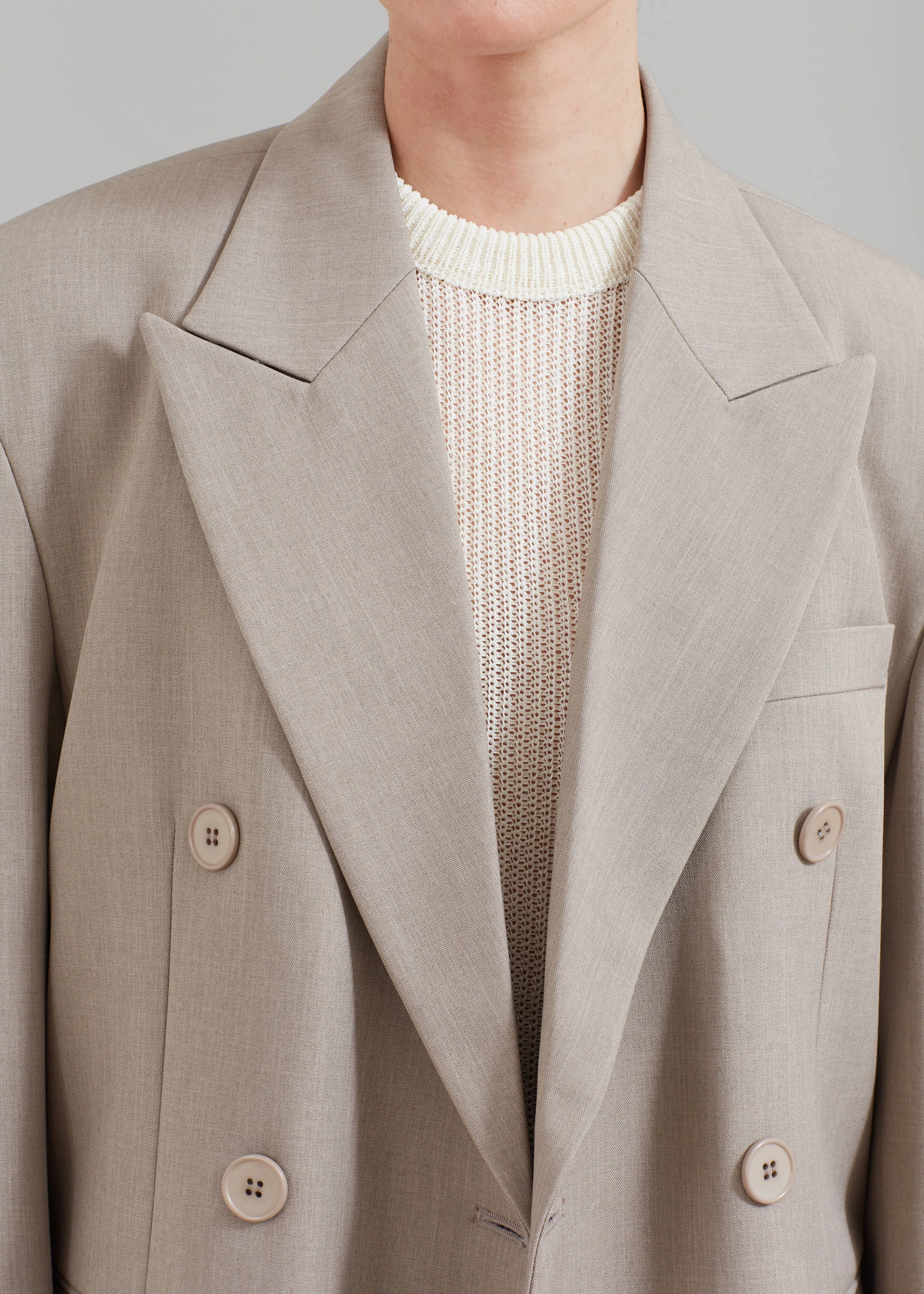 Nessi Double Breasted Blazer - Taupe sold by Frankie Shop product image thumbnail 3