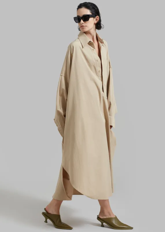 Annalise Shirt Dress - Beige sold by Frankie Shop