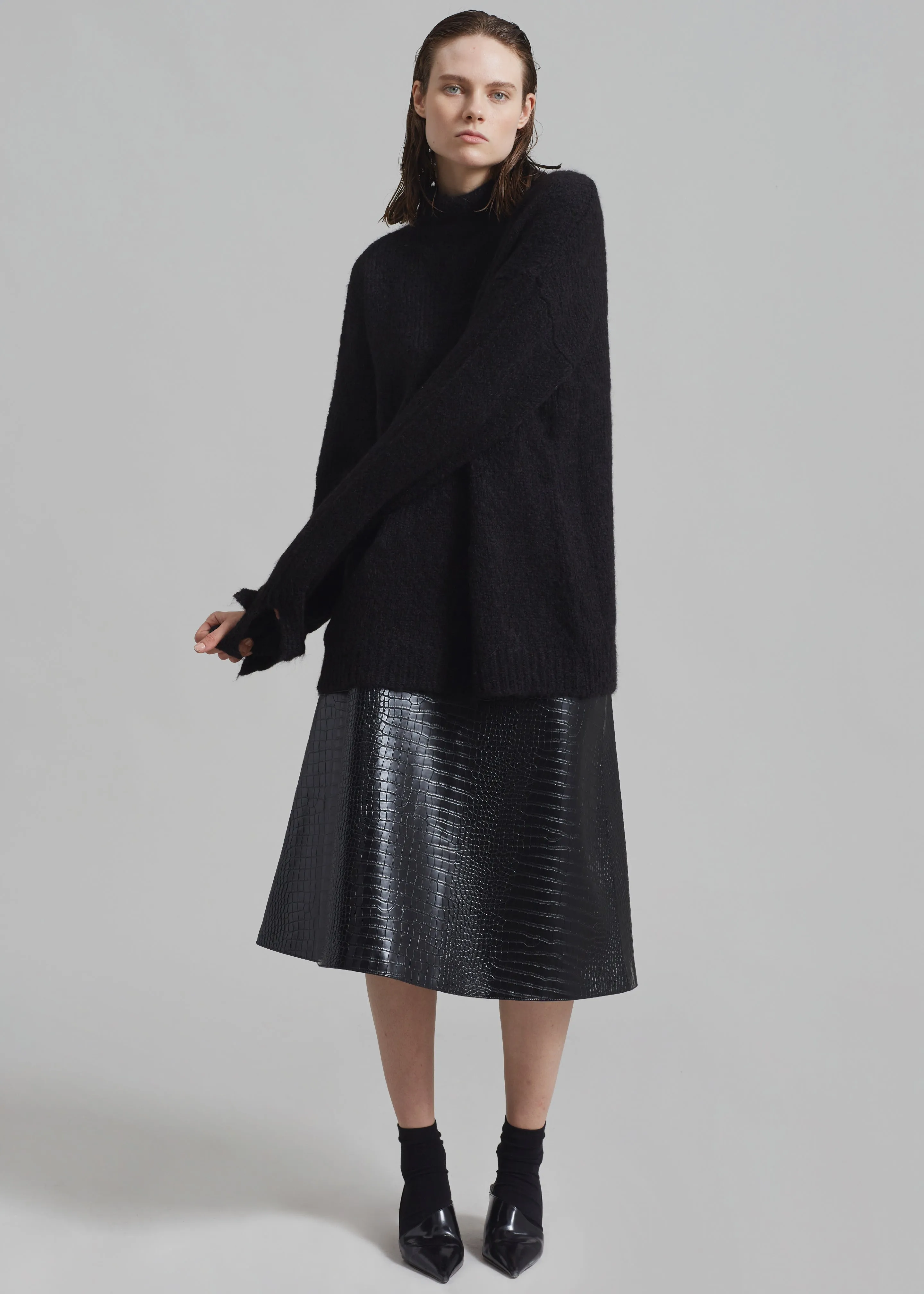 Róhe Mohair Wool Blend Sweater - Chocolate sold by Frankie Shop