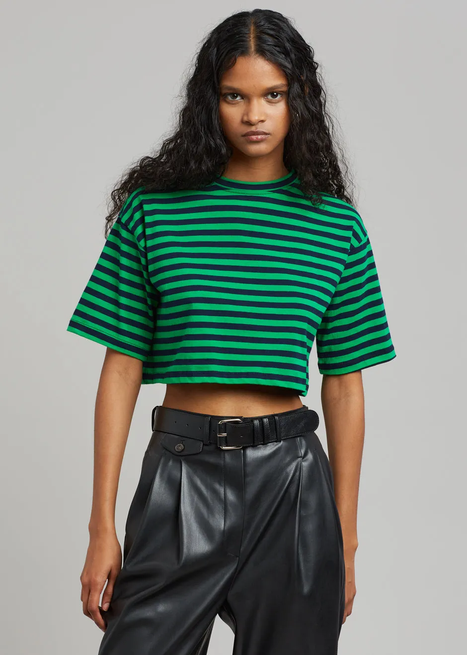 Karina Cropped T-Shirt - Kelly Green/Navy sold by Frankie Shop product image thumbnail 2
