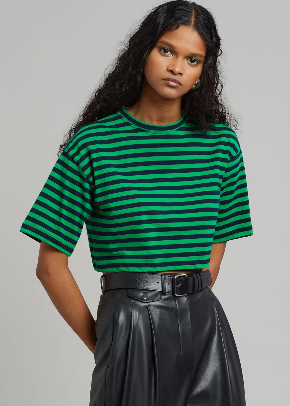 Karina Cropped T-Shirt - Kelly Green/Navy sold by Frankie Shop product image thumbnail 4