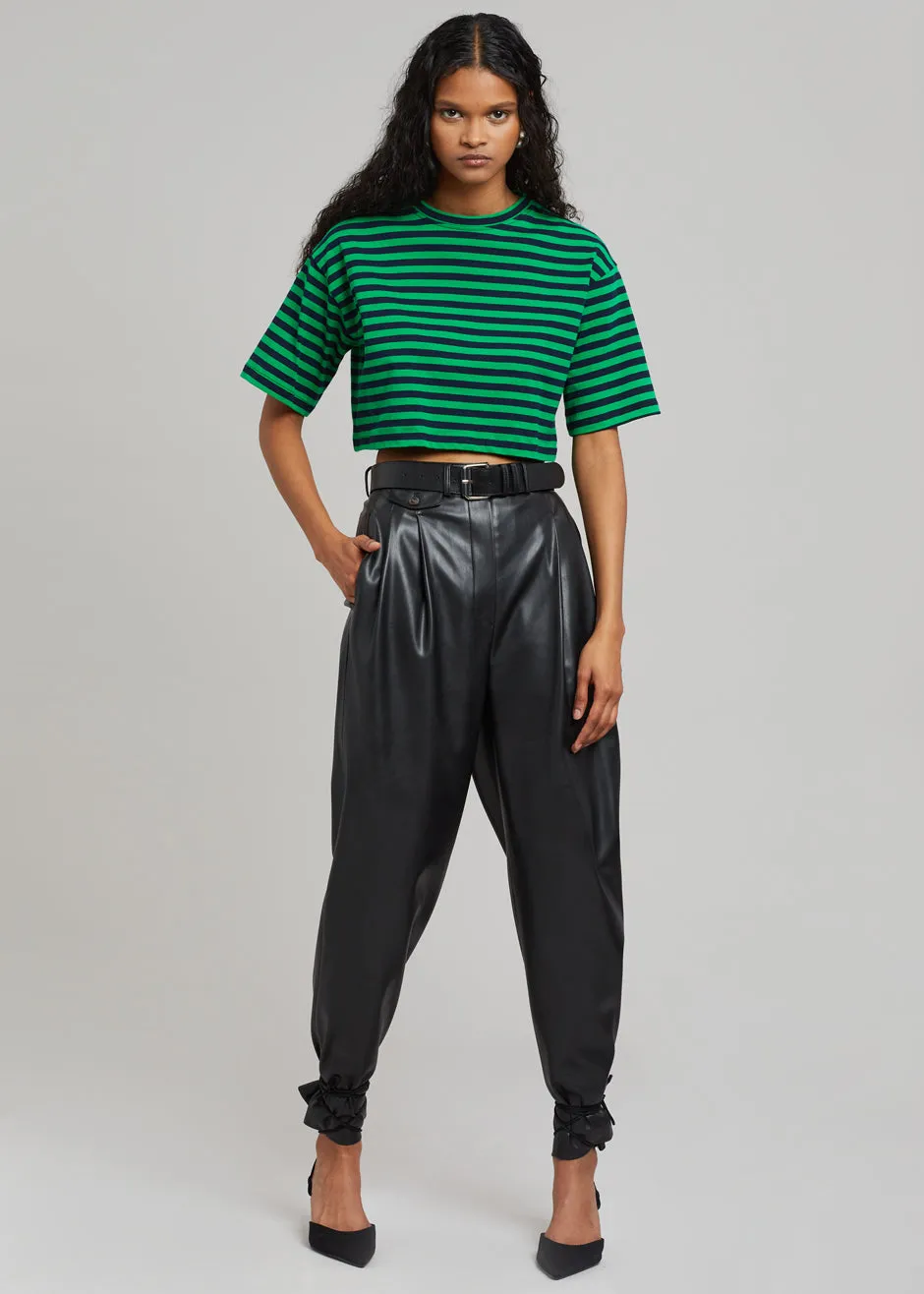 Karina Cropped T-Shirt - Kelly Green/Navy sold by Frankie Shop product image thumbnail 3