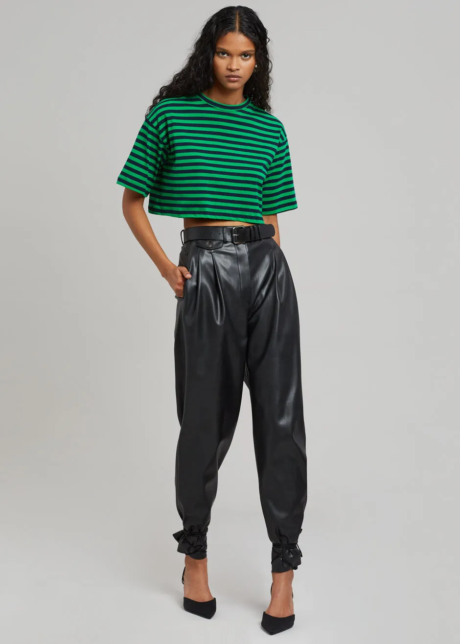 Karina Cropped T-Shirt - Kelly Green/Navy sold by Frankie Shop