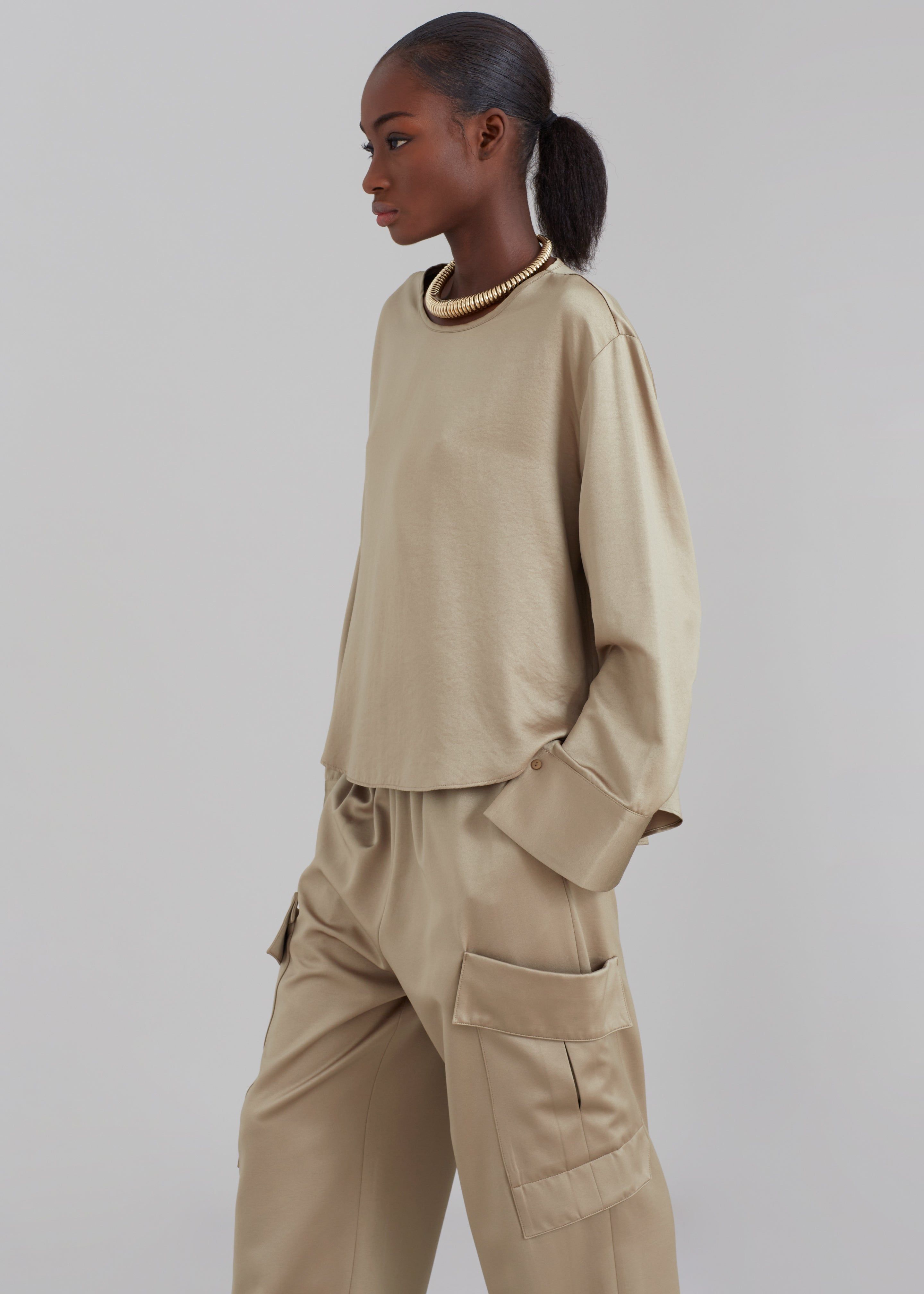 Kemp Silky Cargo Pants - Bronze sold by Frankie Shop product image thumbnail 3