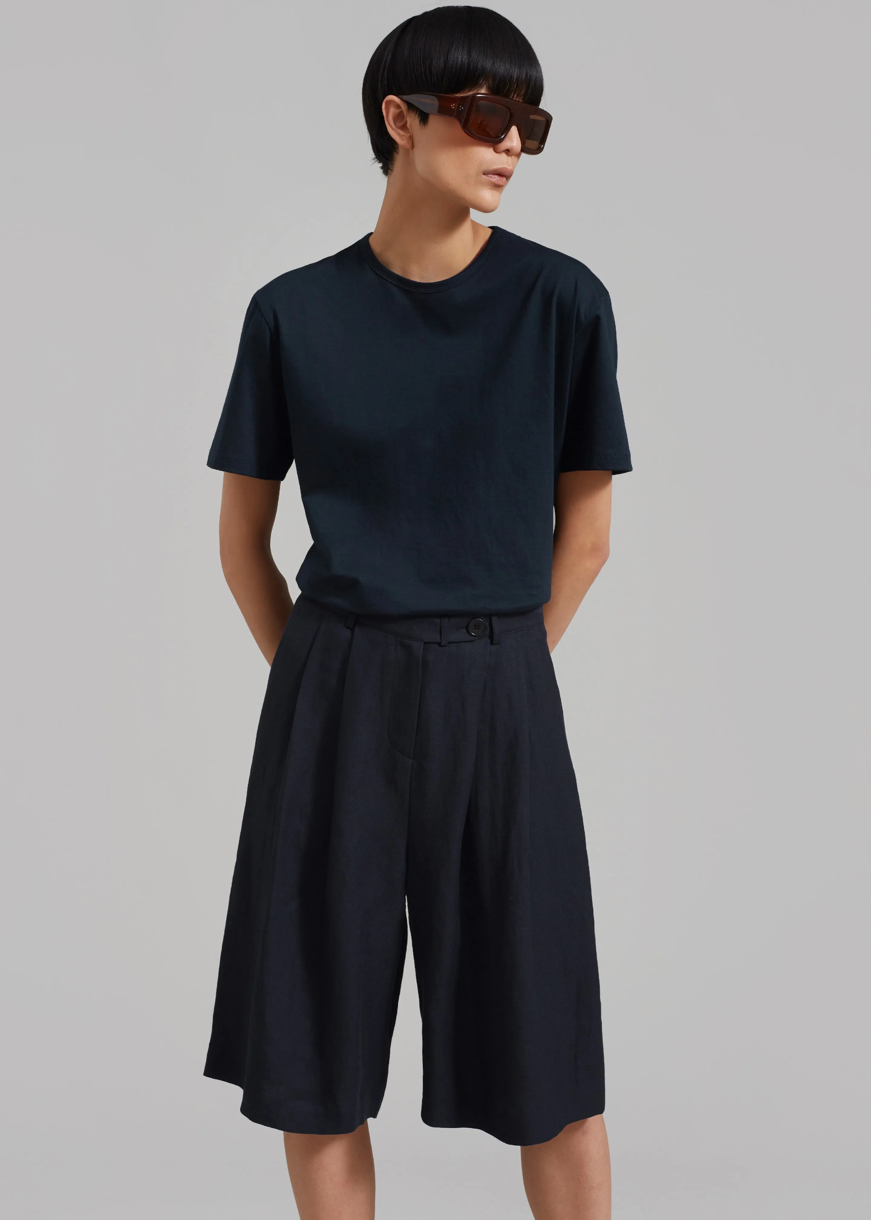 Freya Bermuda Shorts - Navy sold by Frankie Shop product image thumbnail 4
