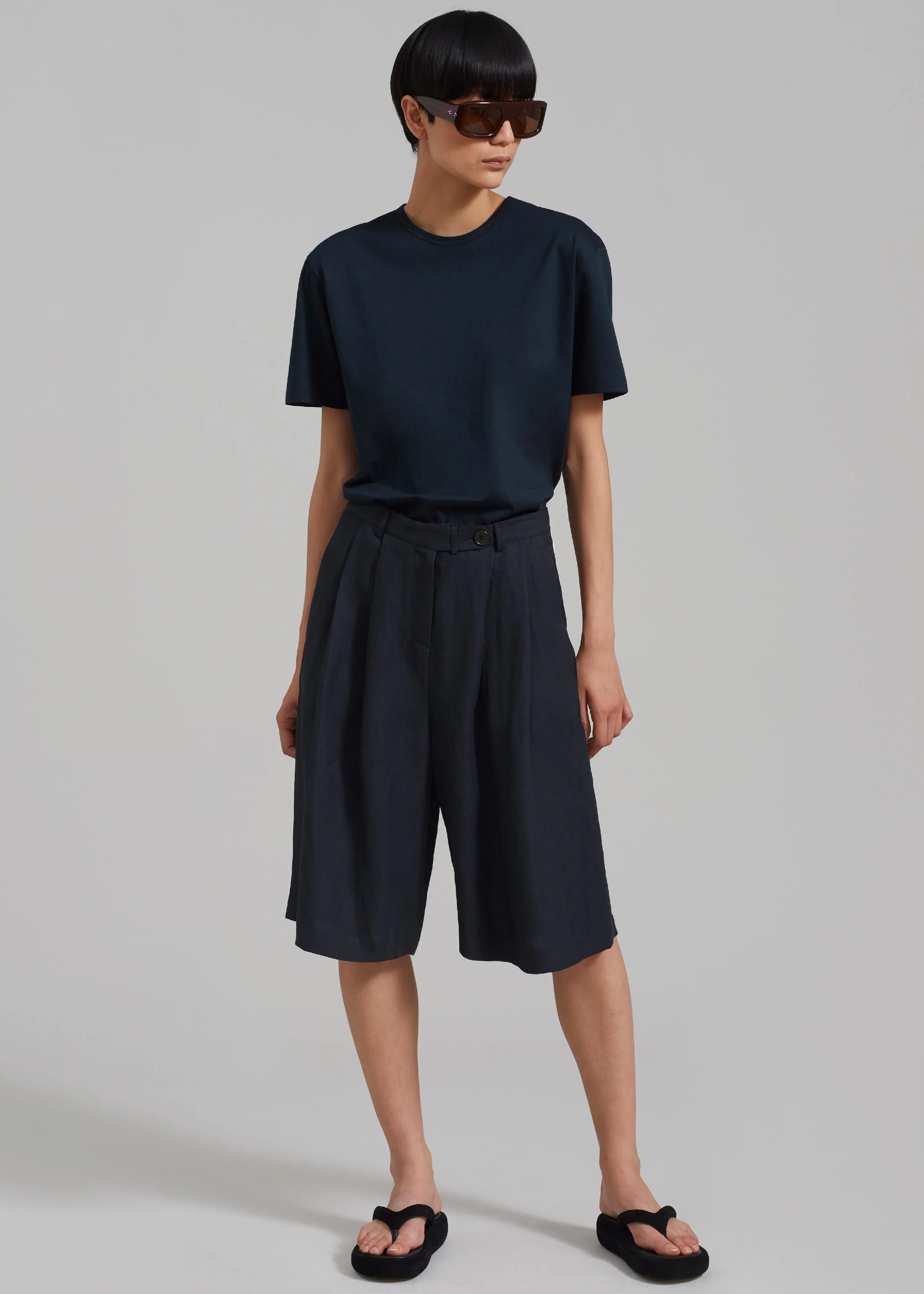 Freya Bermuda Shorts - Navy sold by Frankie Shop