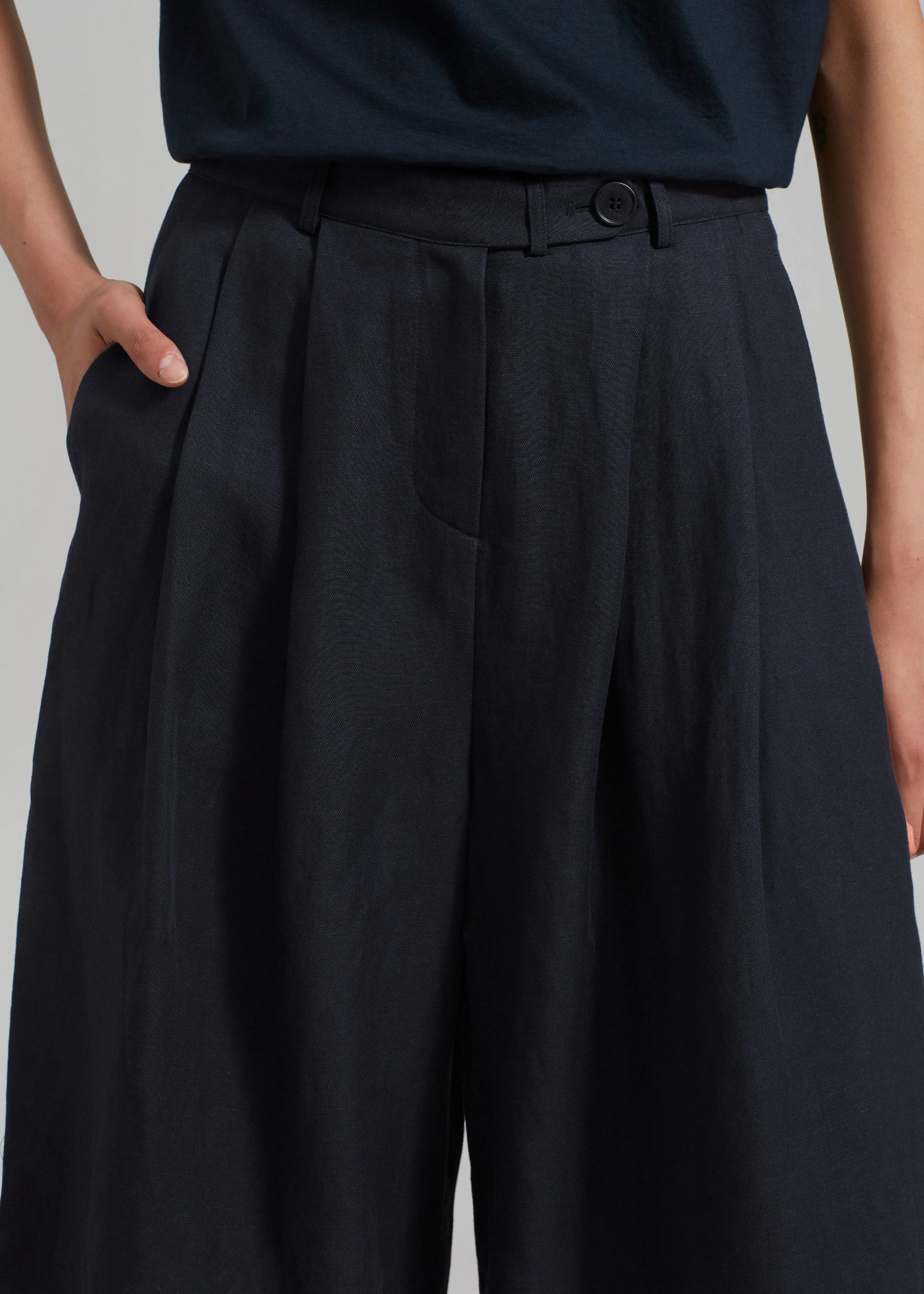 Freya Bermuda Shorts - Navy sold by Frankie Shop product image thumbnail 3