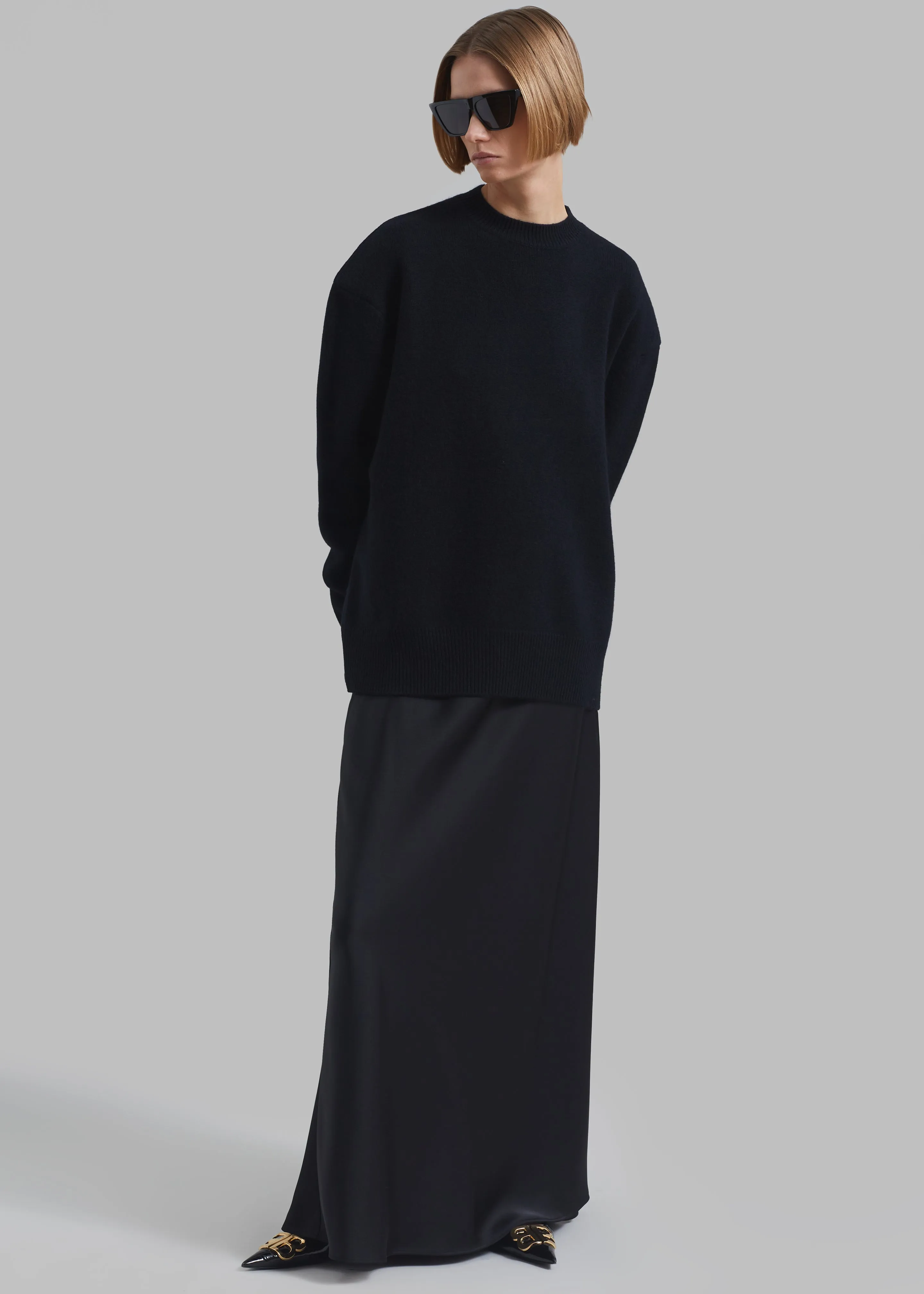 Priscilla Maxi Satin Skirt - Black sold by Frankie Shop