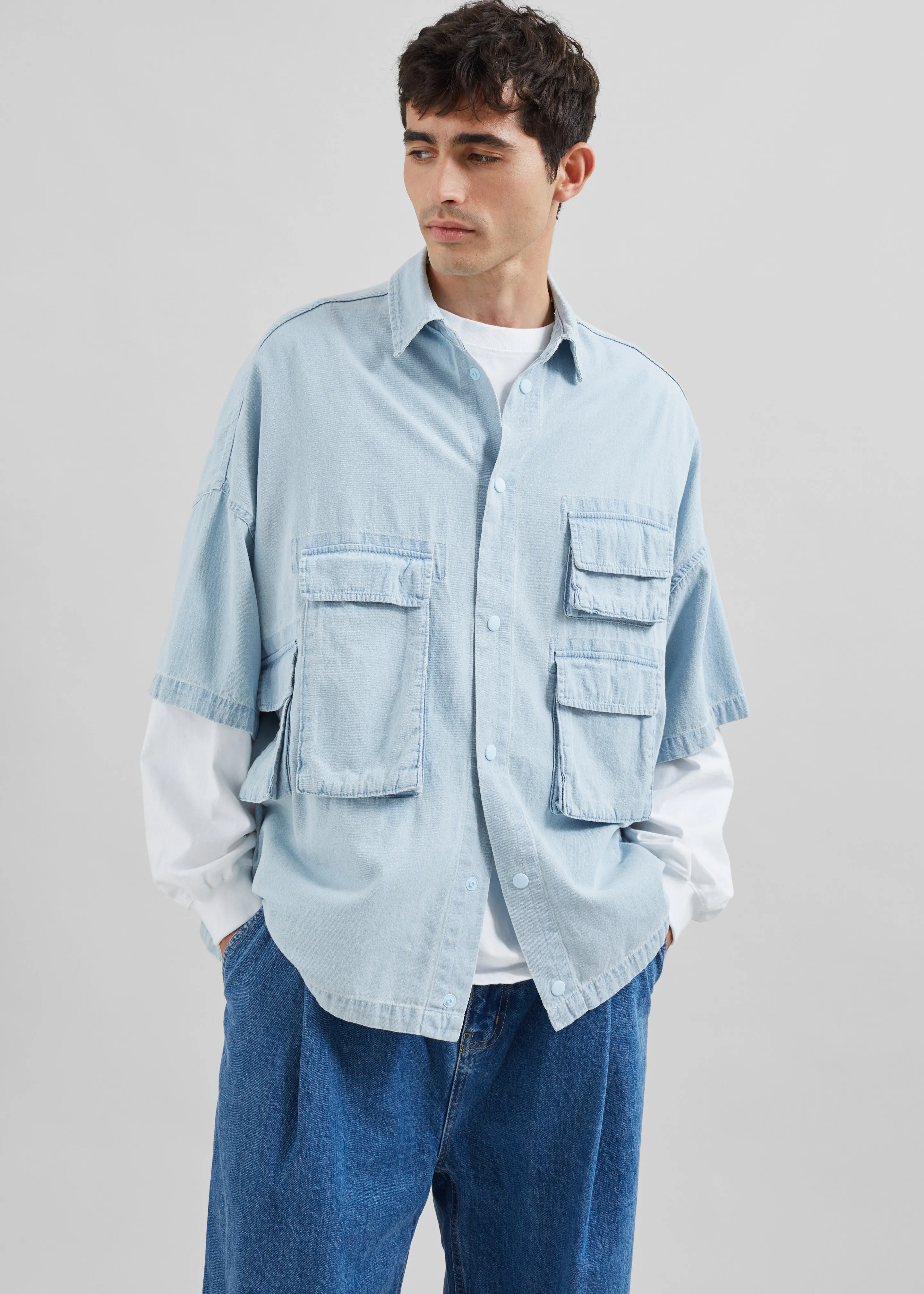 Porter Denim Cargo Shirt - Light Wash sold by Frankie Shop product image thumbnail 2