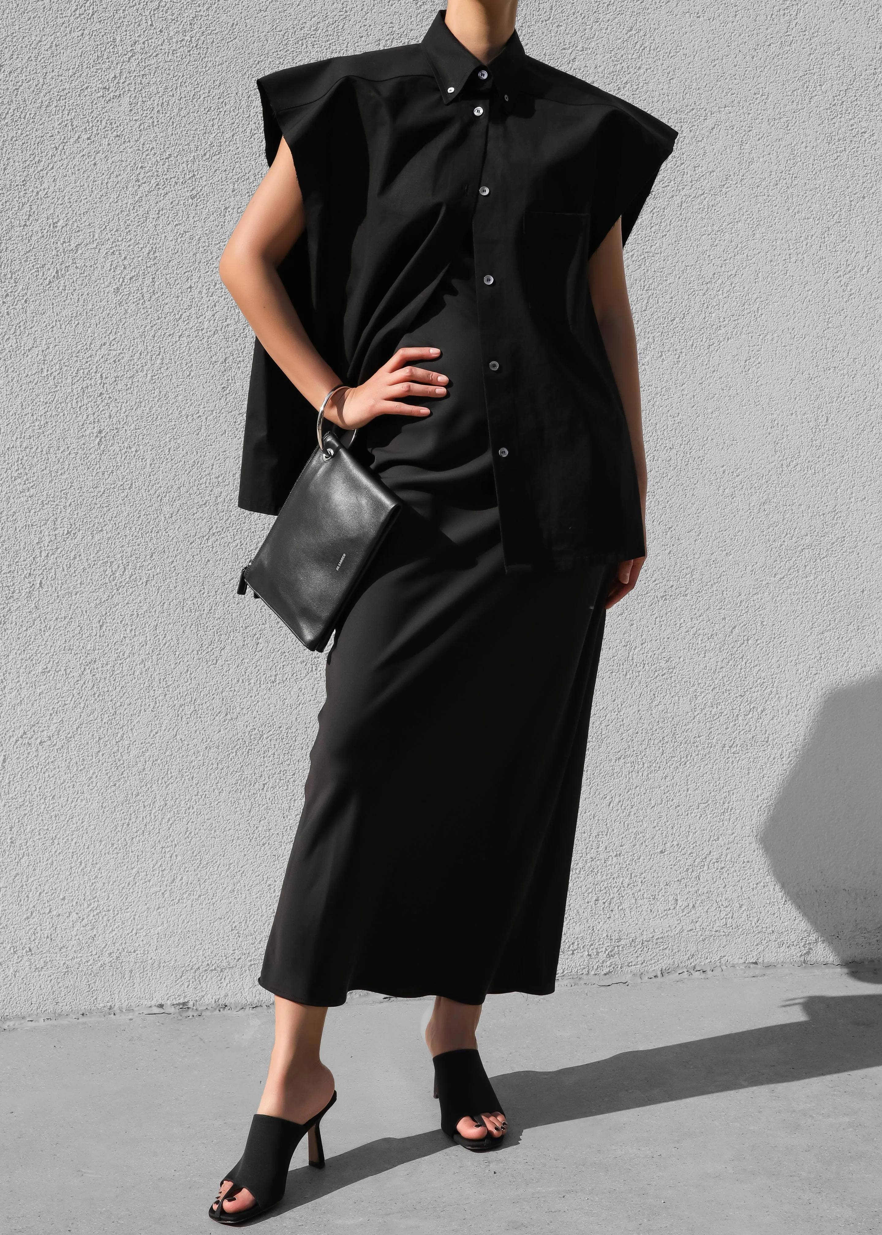 Rae Sleeveless Button Down Shirt - Black sold by Frankie Shop product image thumbnail 4