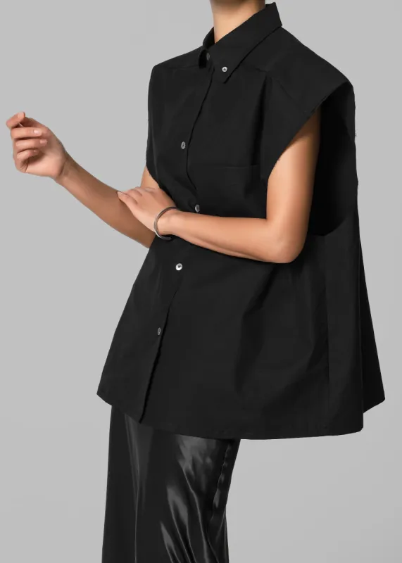 Rae Sleeveless Button Down Shirt - Black sold by Frankie Shop