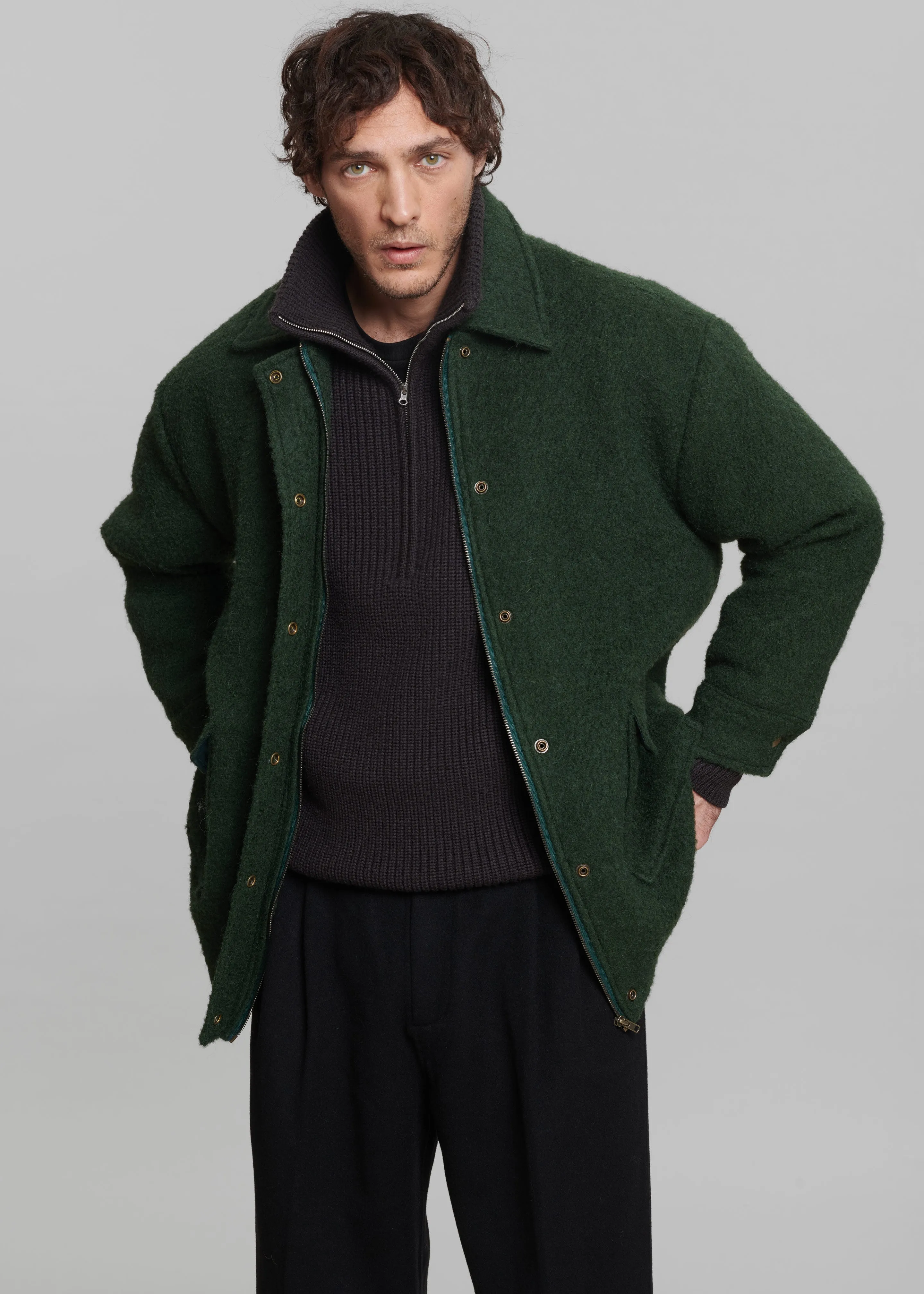 Jacob Wool Coat - Forest Green sold by Frankie Shop