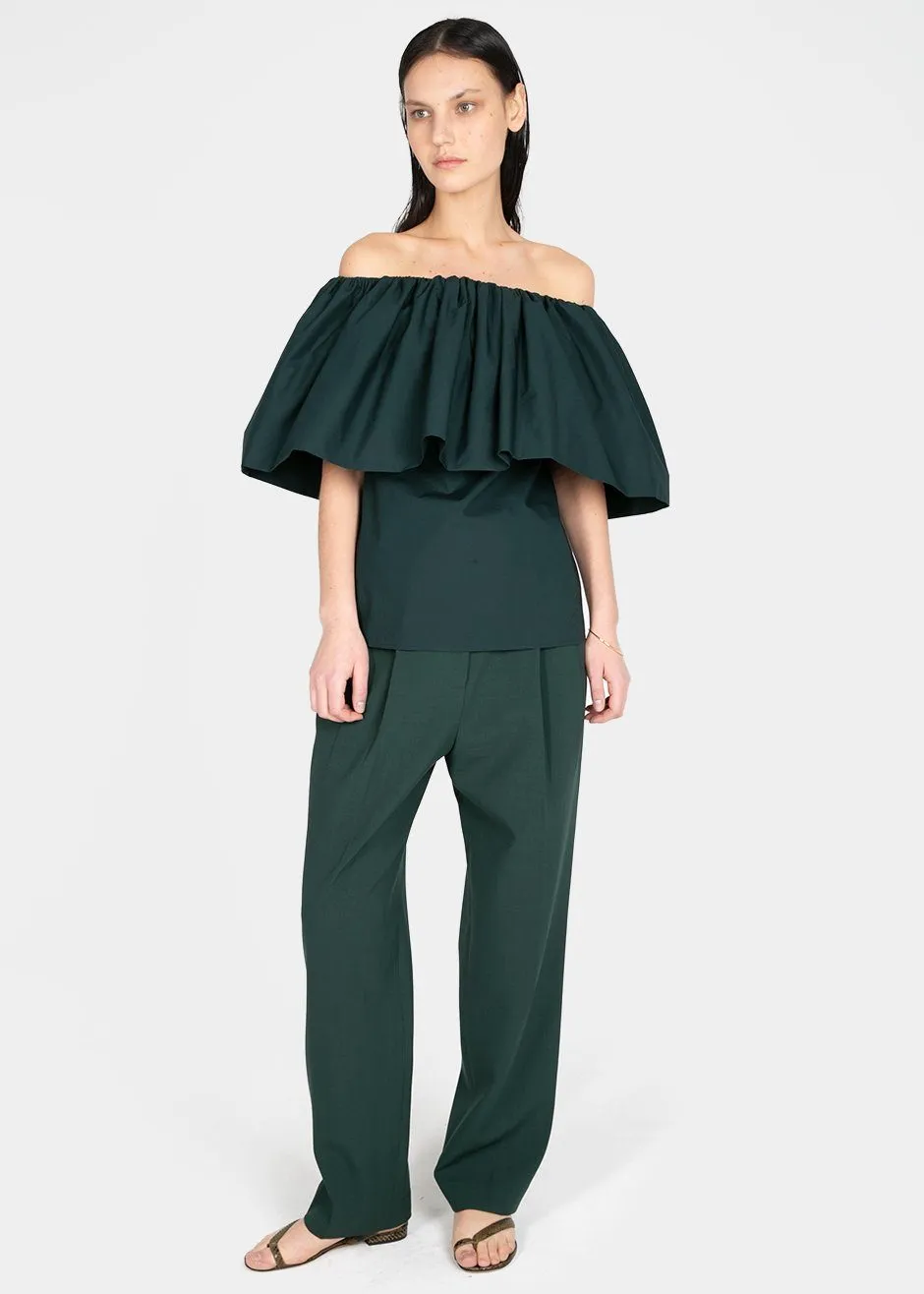 Ter et Bantine Ruffle Top - Dark Bottle Green sold by Frankie Shop product image thumbnail 3