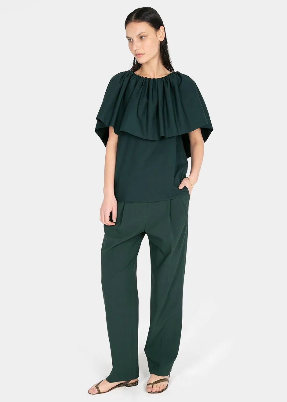 Ter et Bantine Ruffle Top - Dark Bottle Green sold by Frankie Shop product image thumbnail 5