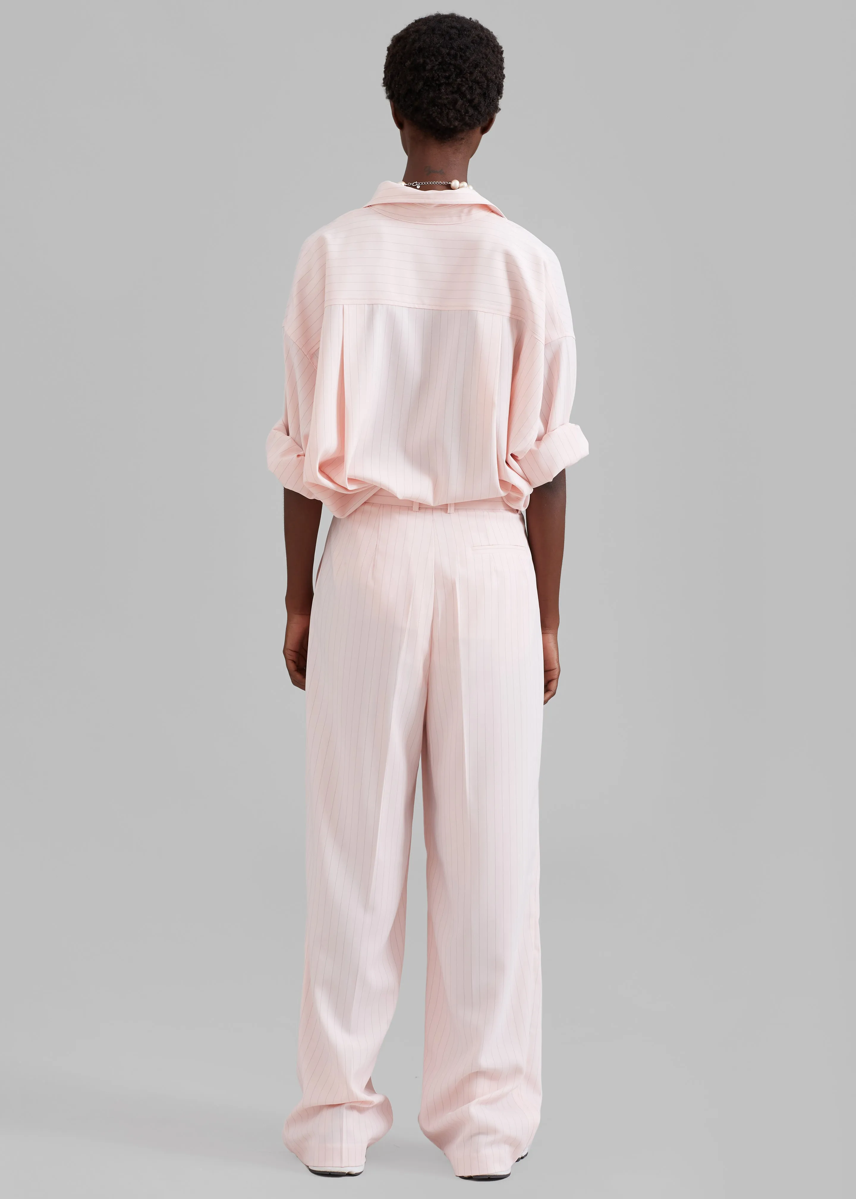 Tansy Fluid Pleated Trousers - Pink Pinstripe sold by Frankie Shop product image thumbnail 5