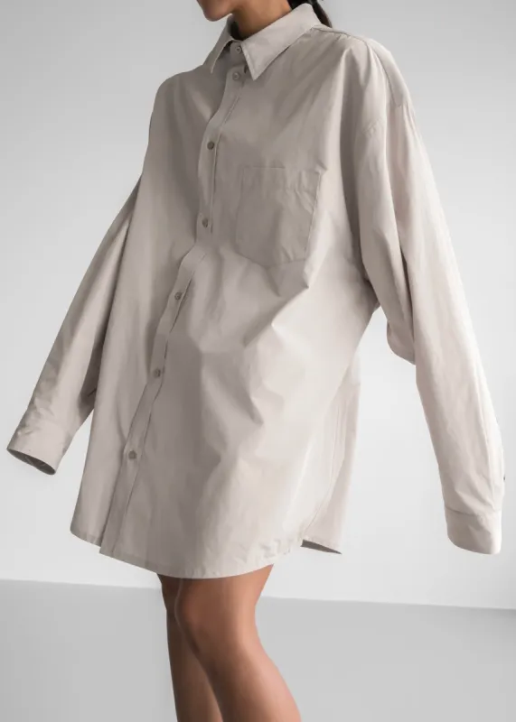 Carly Wide Shirt - Taupe sold by Frankie Shop