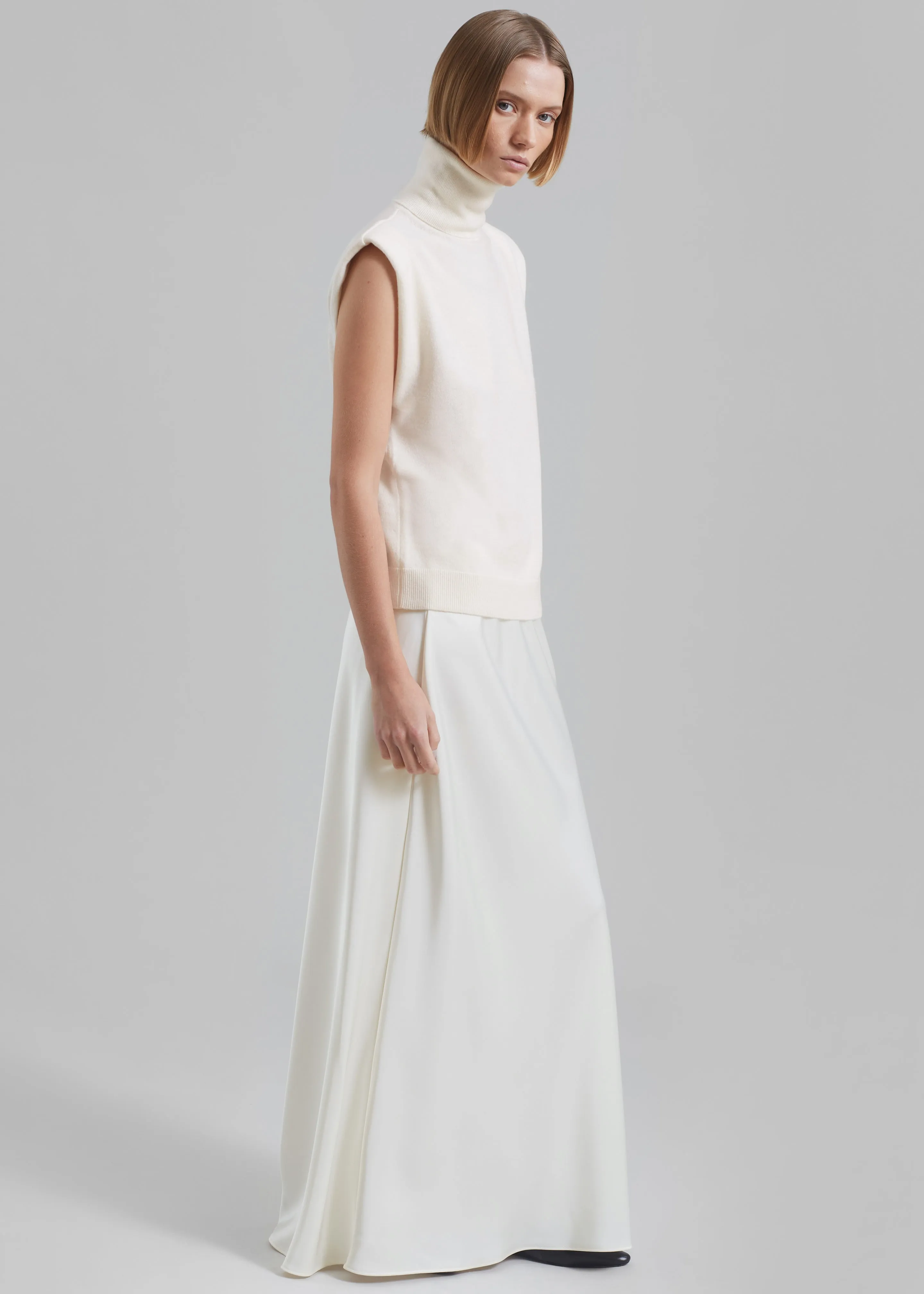 Nadia Thin Padded Sleeveless Turtleneck - Ivory sold by Frankie Shop product image thumbnail 2