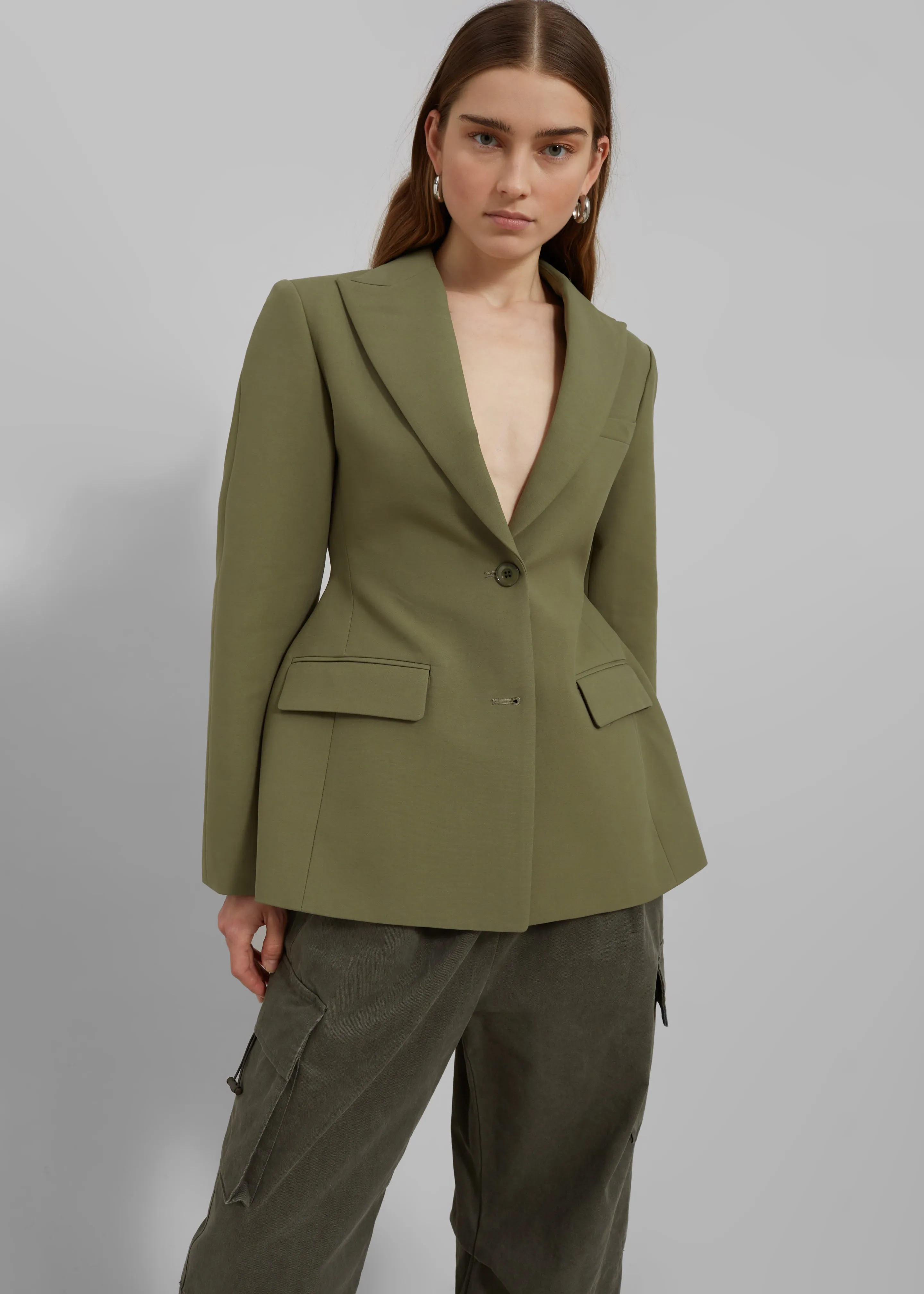 Colette Hourglass Blazer - Khaki sold by Frankie Shop