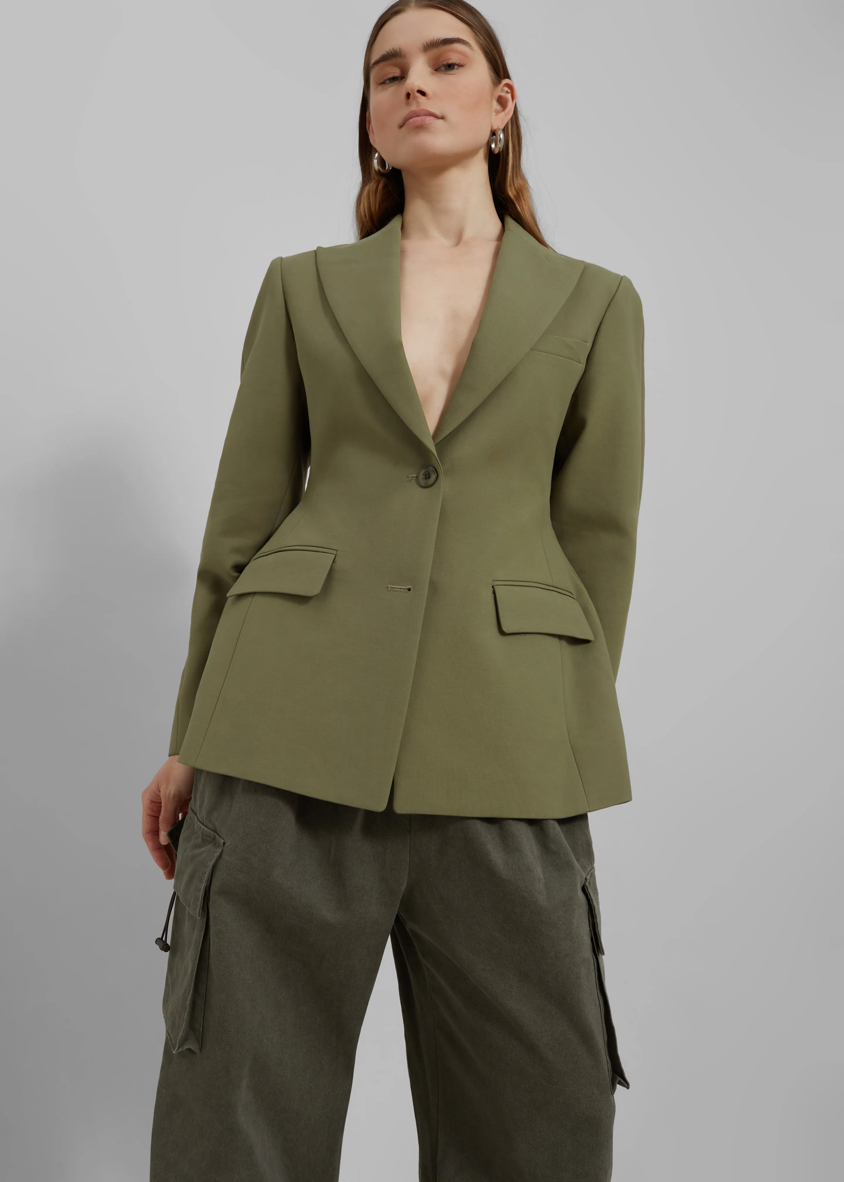 Colette Hourglass Blazer - Khaki sold by Frankie Shop product image thumbnail 3