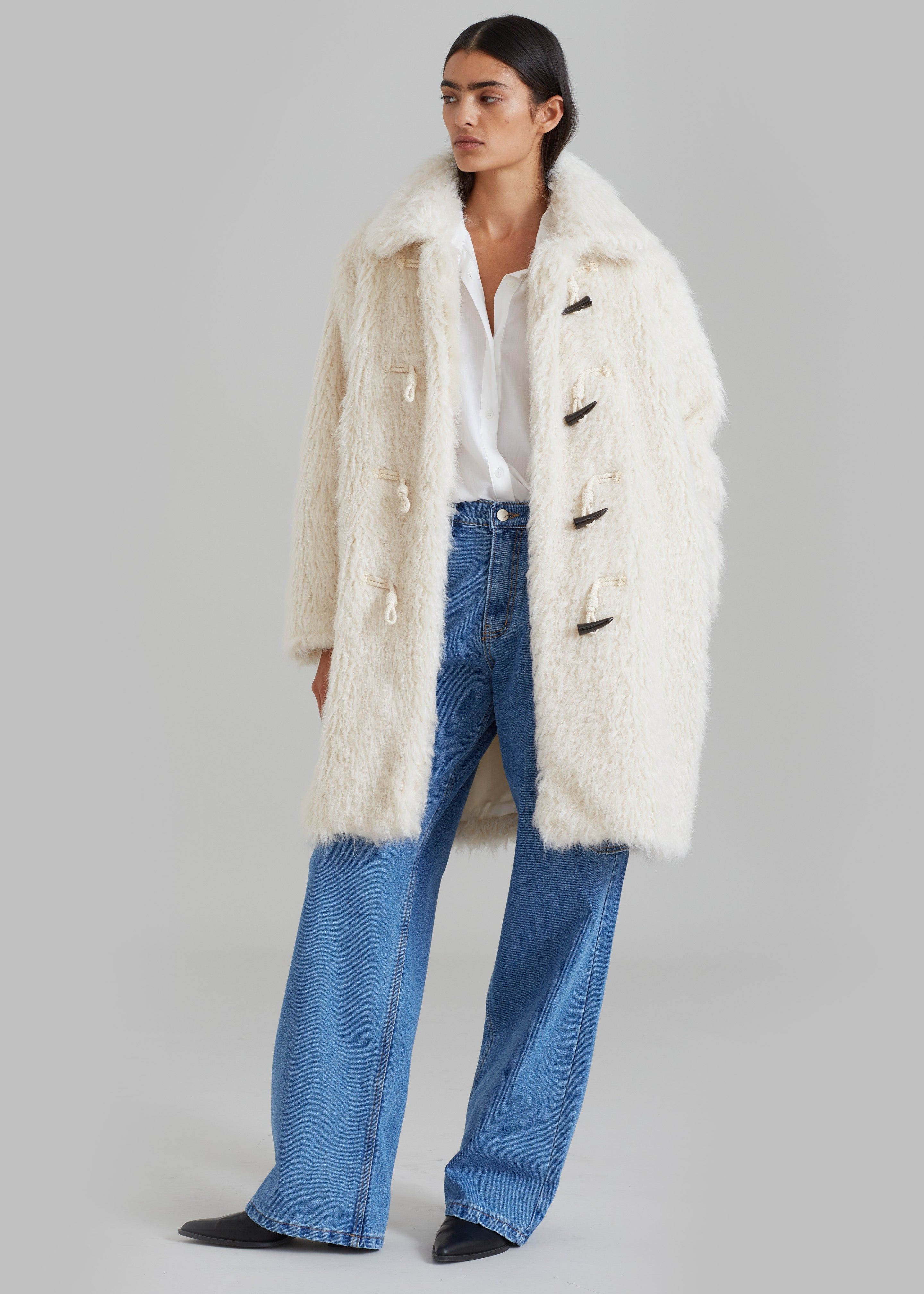 Noha Faux Fur Toggle Coat - Cream sold by Frankie Shop product image thumbnail 5