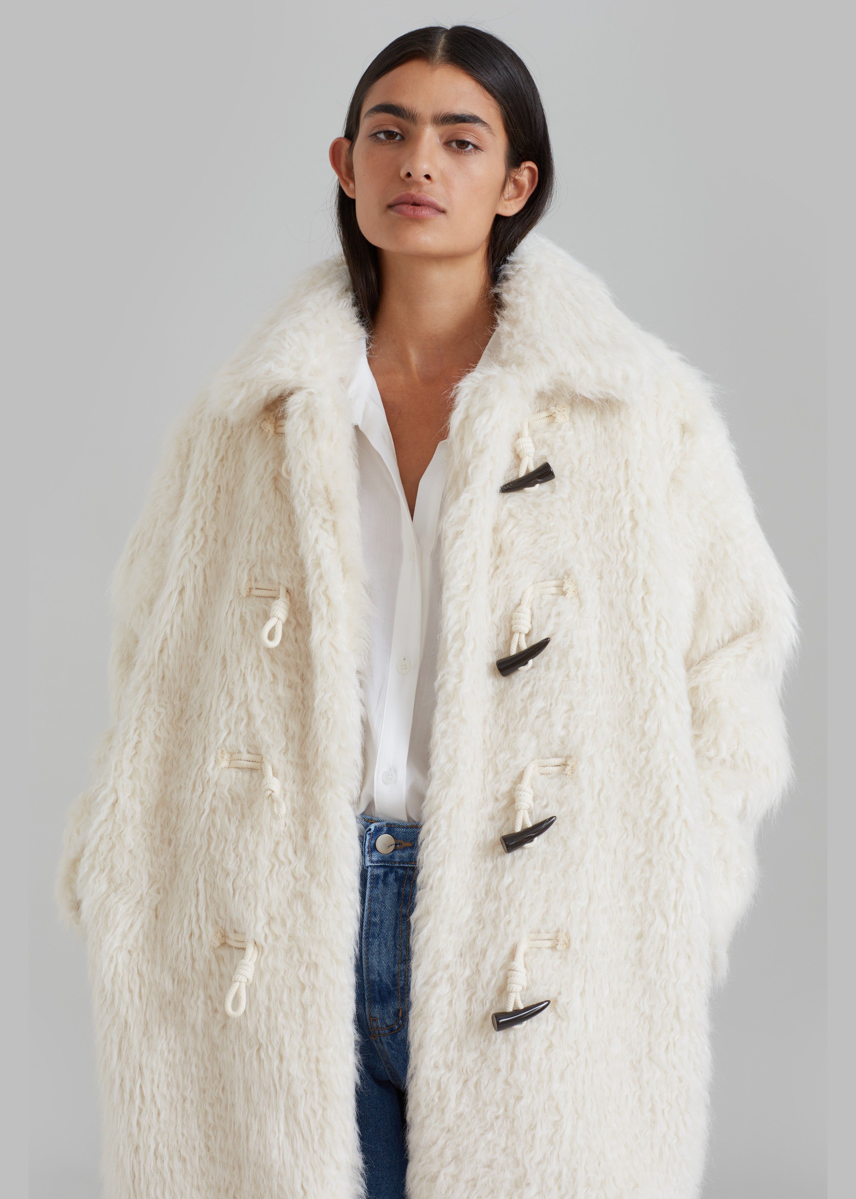 Noha Faux Fur Toggle Coat - Cream sold by Frankie Shop product image thumbnail 2